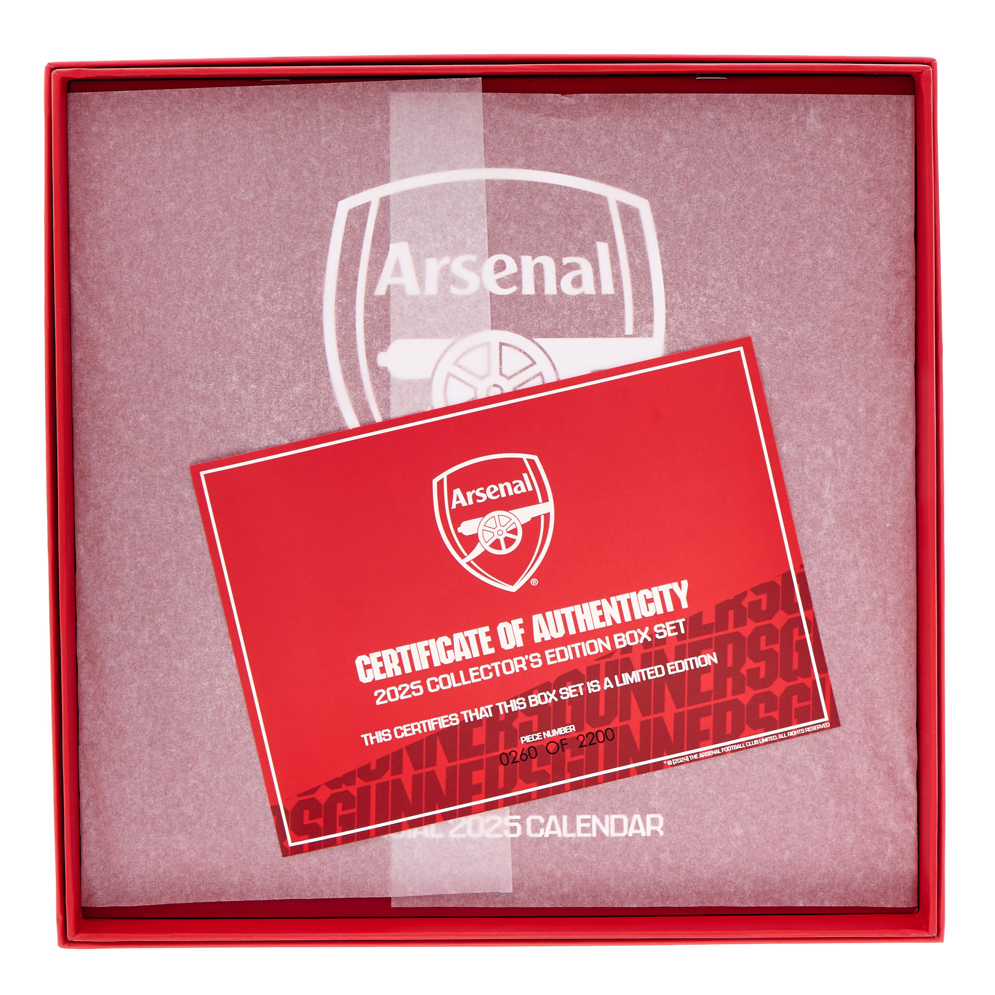 Arsenal 2025 Limited Edition Calendar & Musical Collectors Gift Set