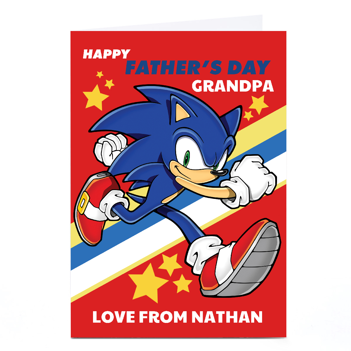 Personalised Sonic Father's Day Card - Sonic on Run