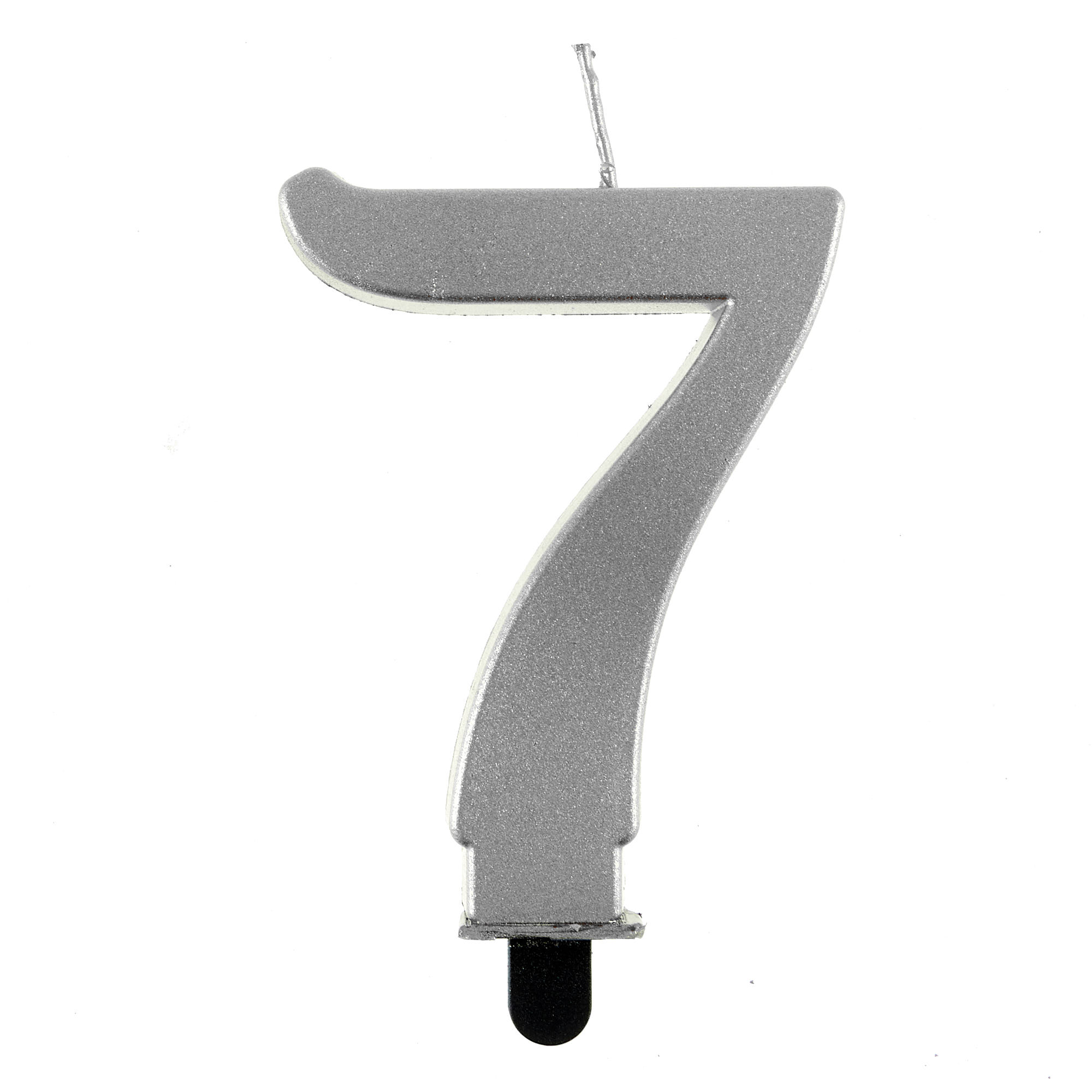 Silver Number 7 Cake Candle 