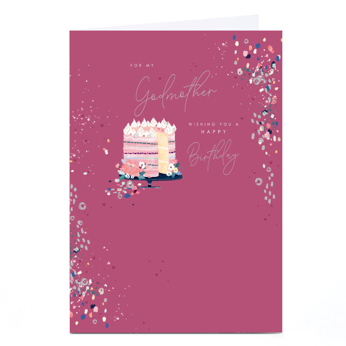 Personalised Birthday Card - Tiered Cake, Godmother