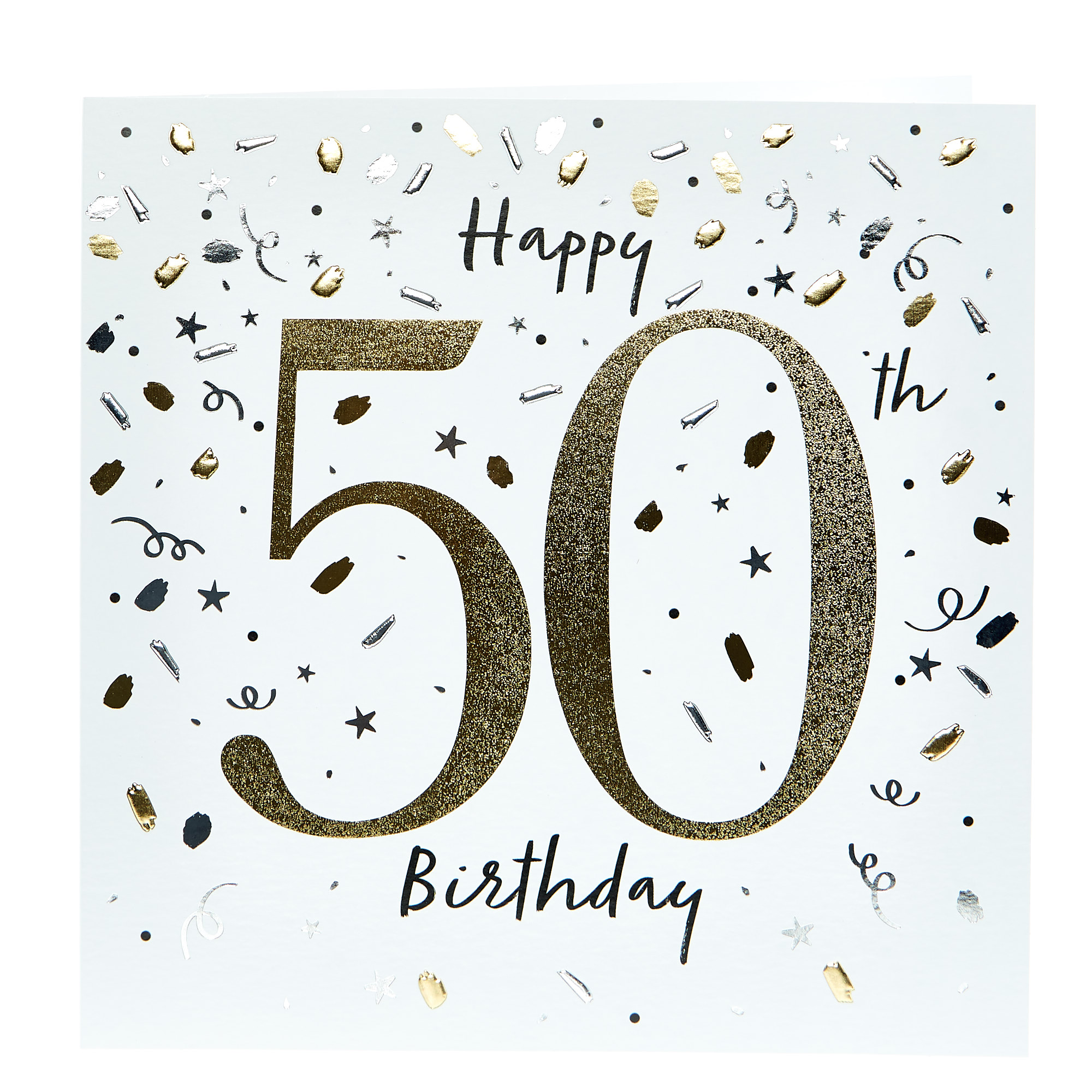 Buy Platinum Collection 50th Birthday Card - White & Gold for GBP 1.49 ...