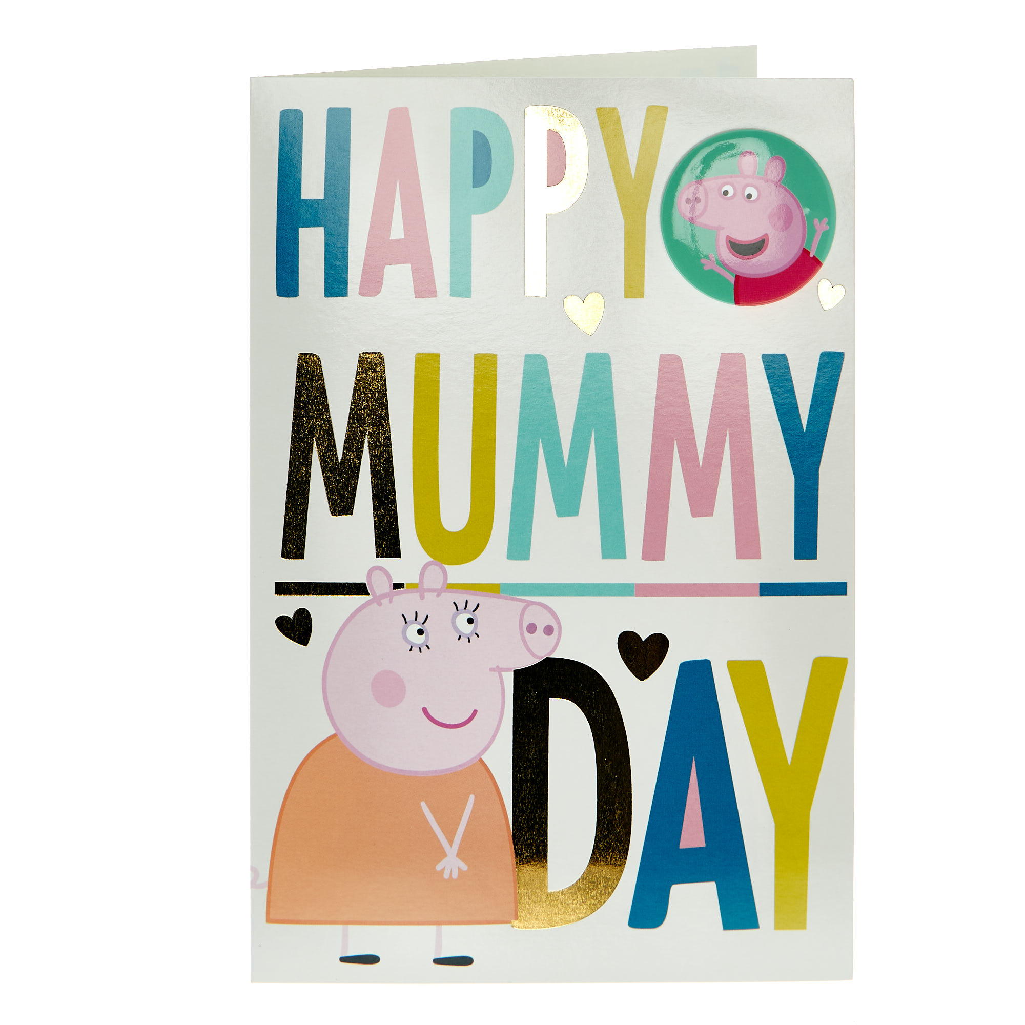 Mummy Peppa Pig With Badge Mother's Day Card