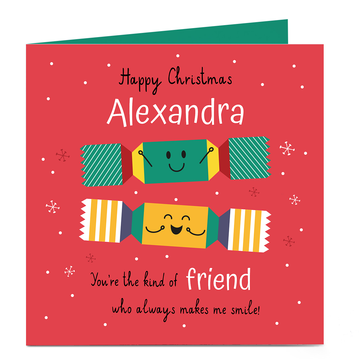 Personalised Christmas Card - Christmas Crackers, Friend