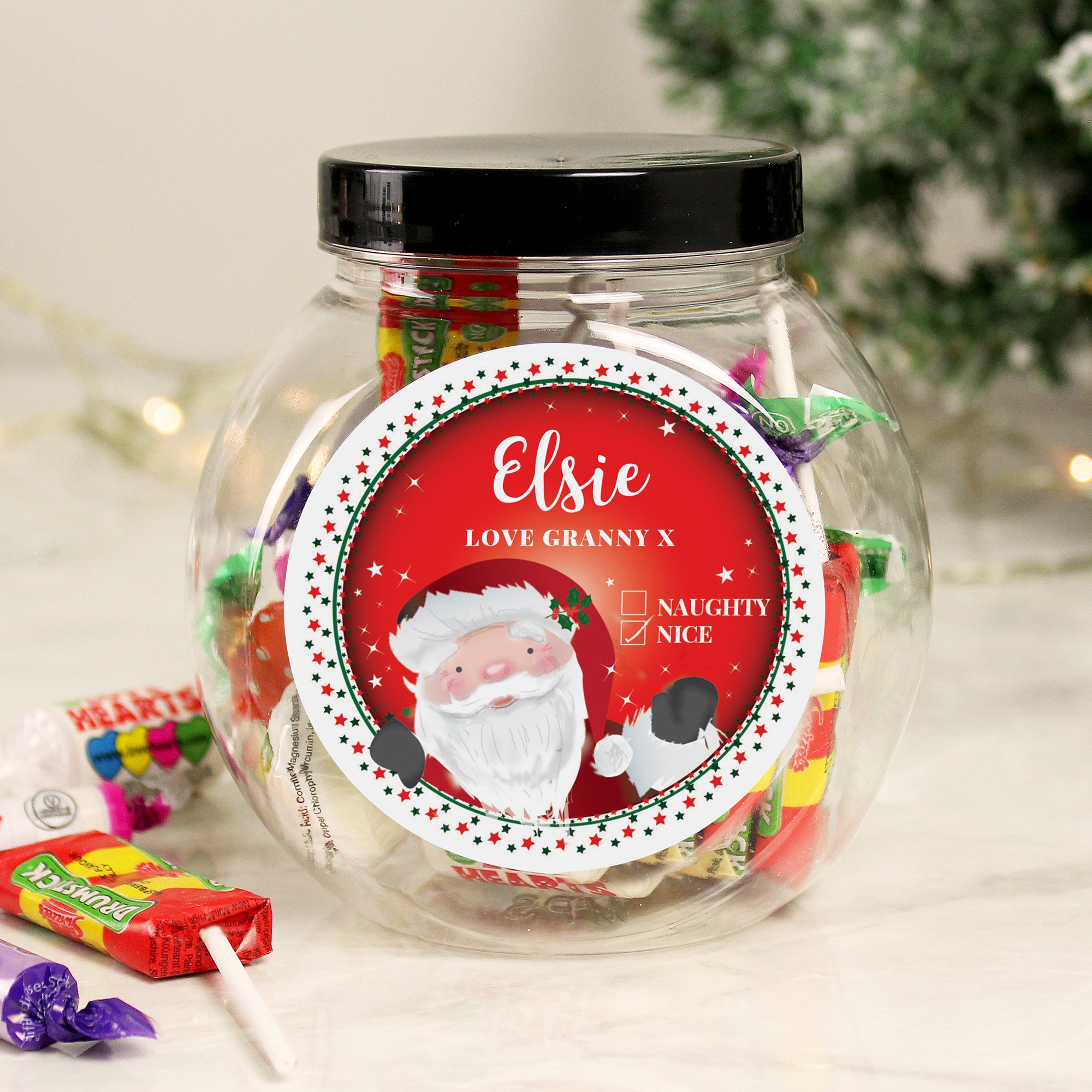 Pesonalised Santa Christmas Sweet Jar