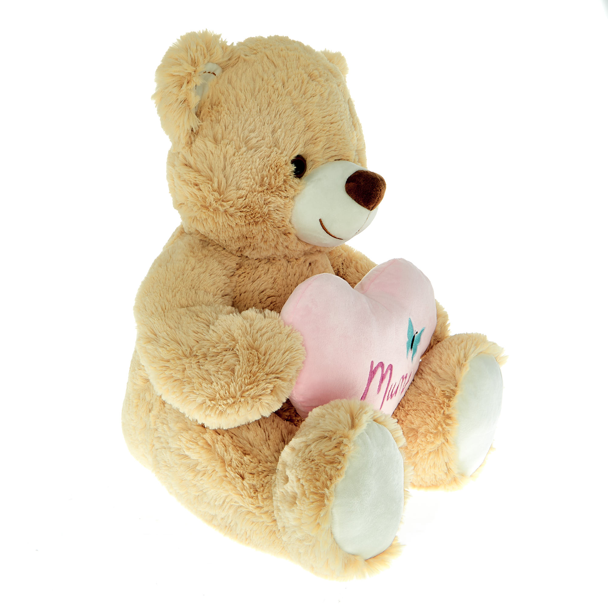 Large Mum Bear With Heart Soft Toy