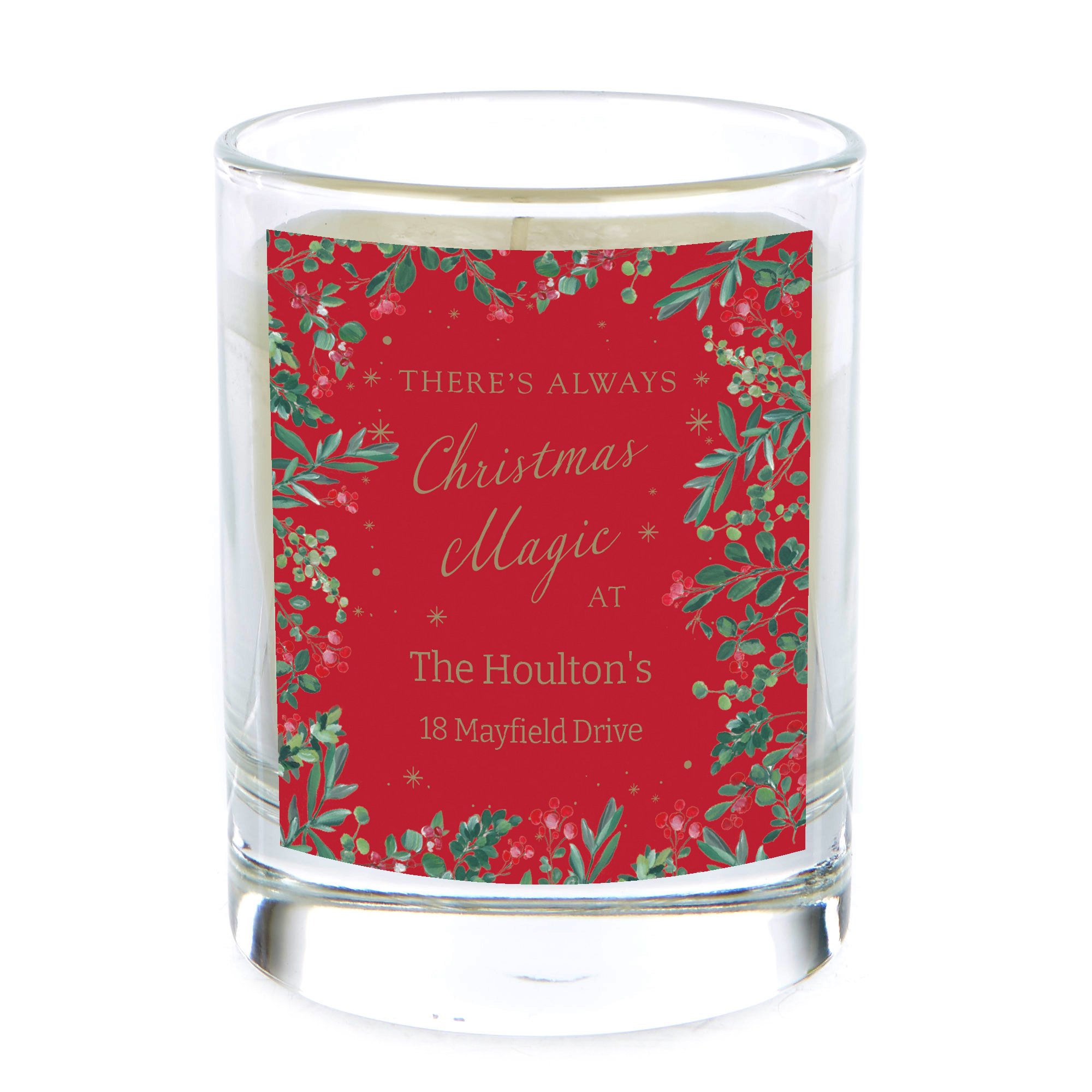 Personalised Pomegranate & Cashmere Scented Christmas Candle - Christmas Magic