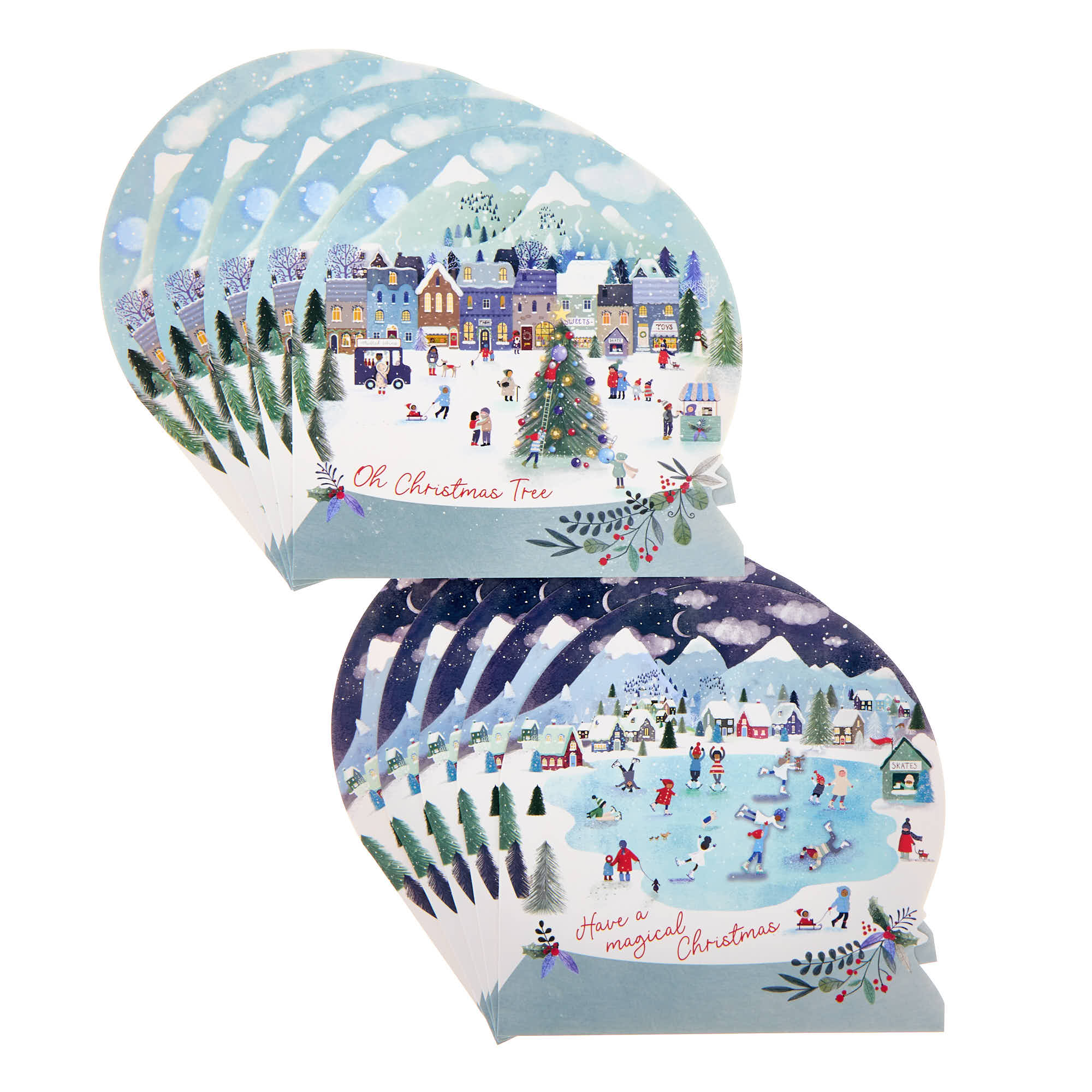 16 Charity Christmas Cards - Cutout Snowglobes (2 Designs)