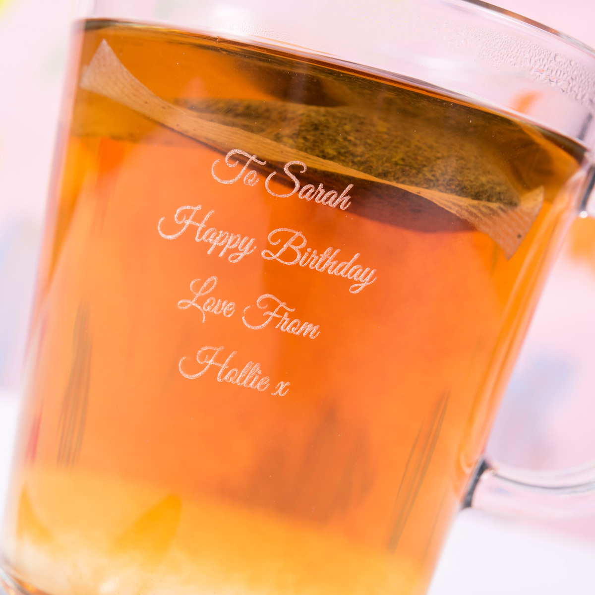 Personalised Engraved Glass Mug - Message