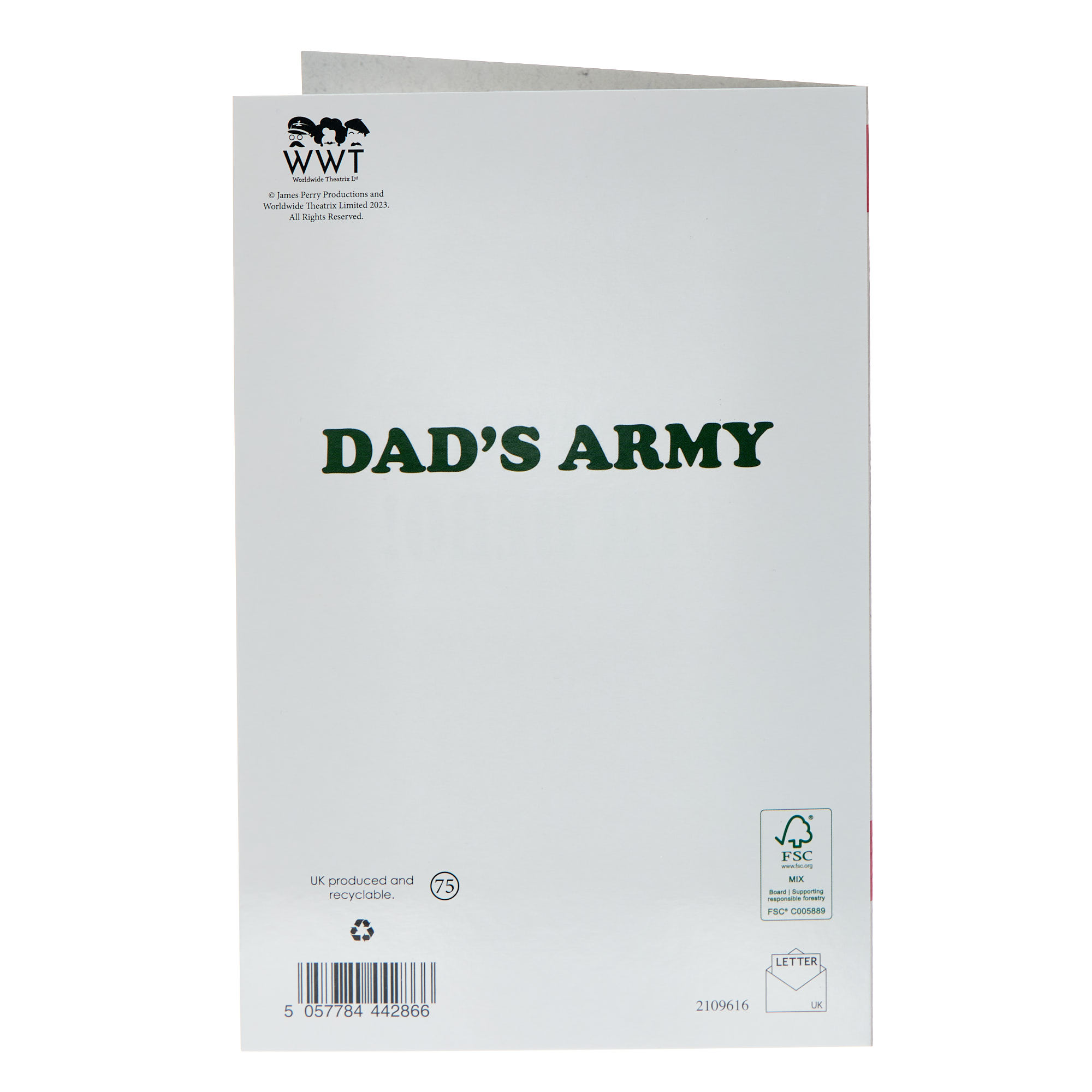 Dad Don't Panic Dad's Army Father's Day Card