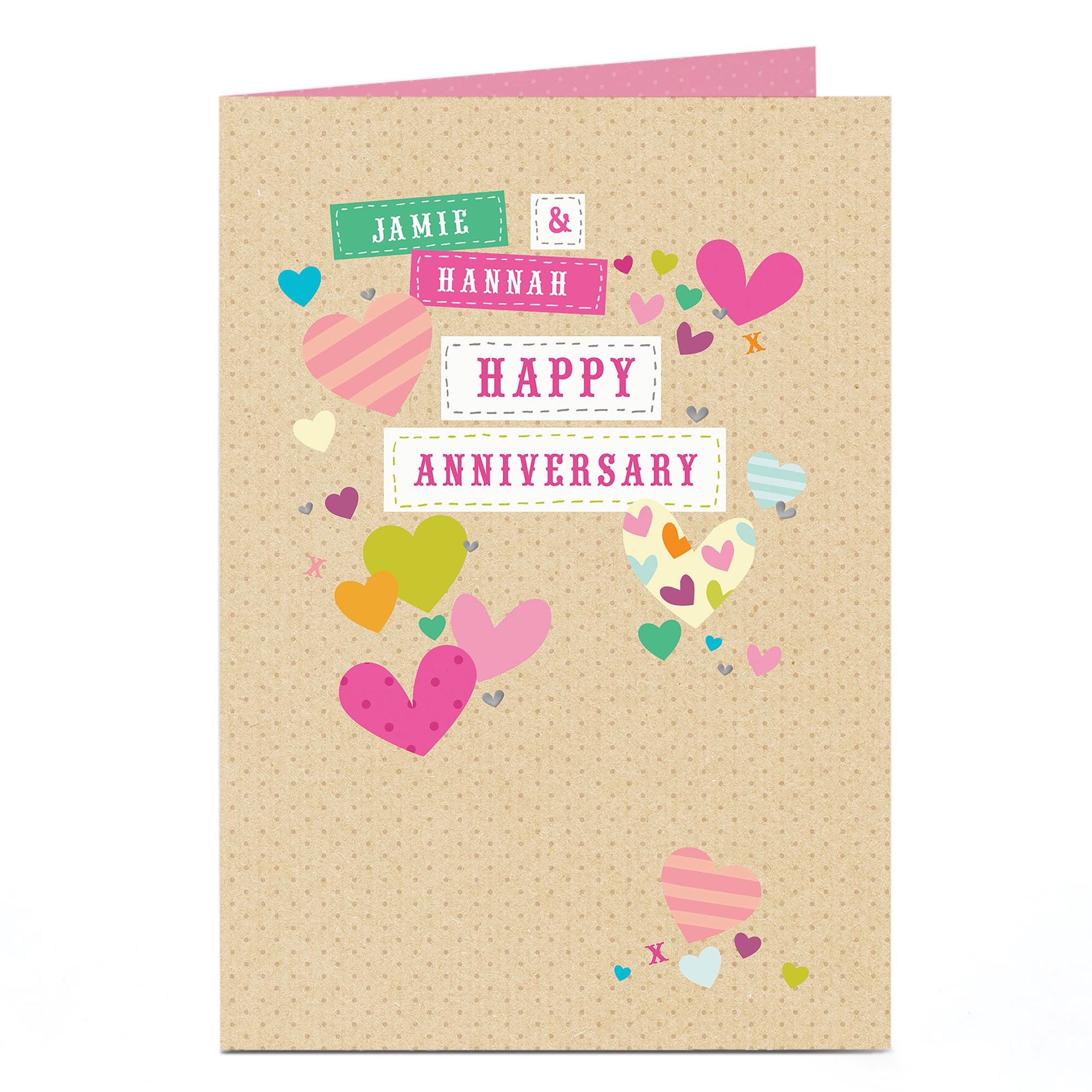 Buy Personalised Anniversary Card - Pretty Hearts for GBP 1.79 | Card ...