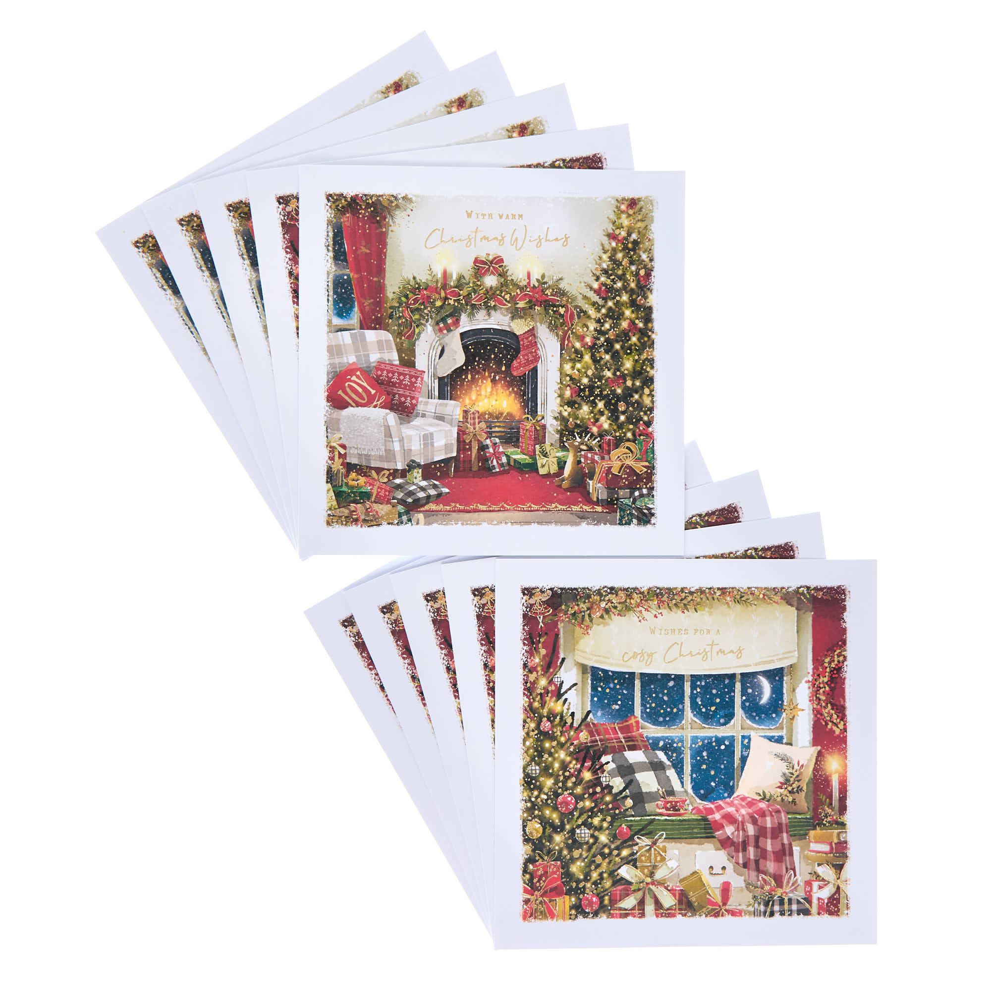 16 Charity Christmas Cards - Santa & Snowman (2 Designs)