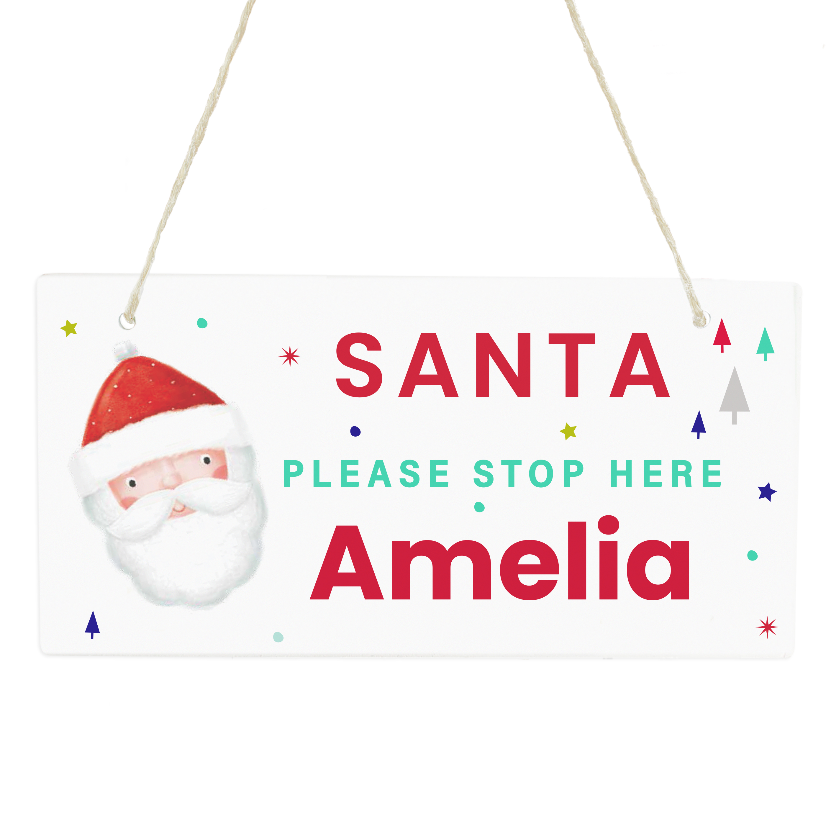 Personalised Santa Please Stop Here Sign