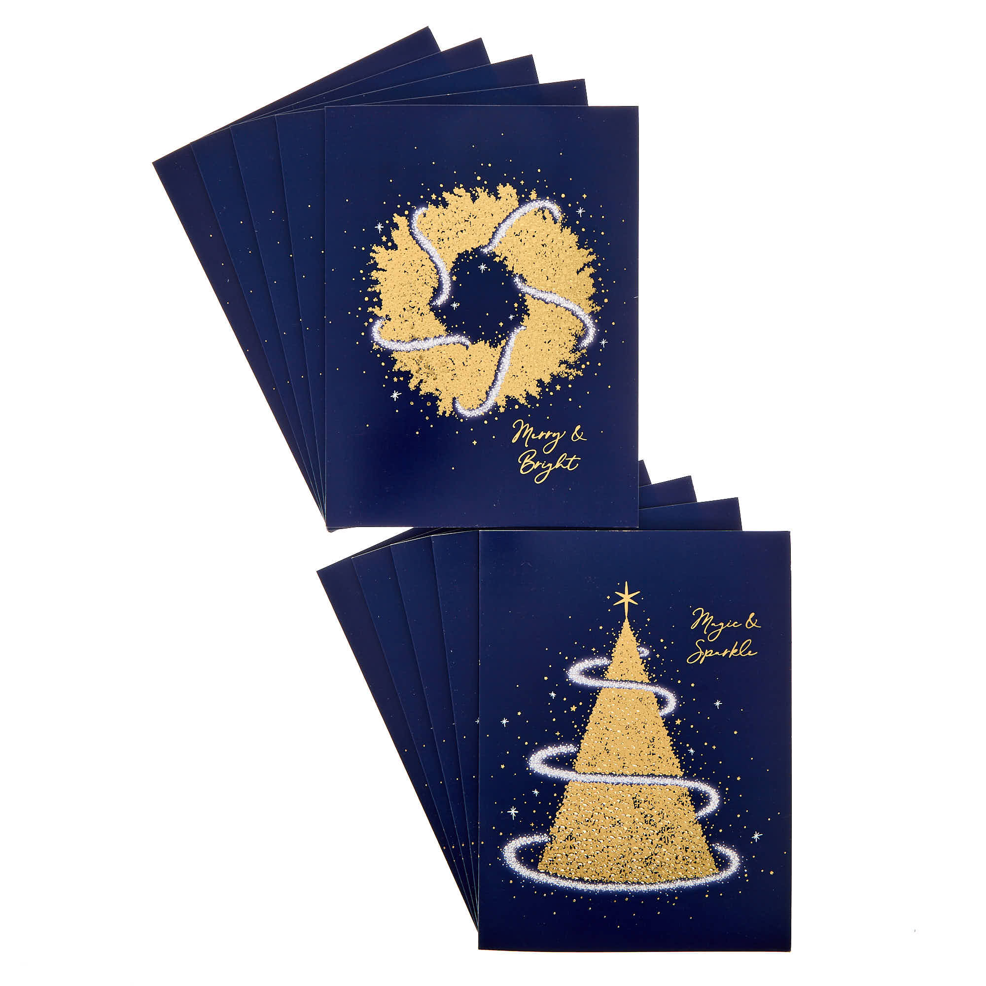 Deluxe Tree & Wreath Charity Christmas Cards - Pack of 10 (2 Designs)