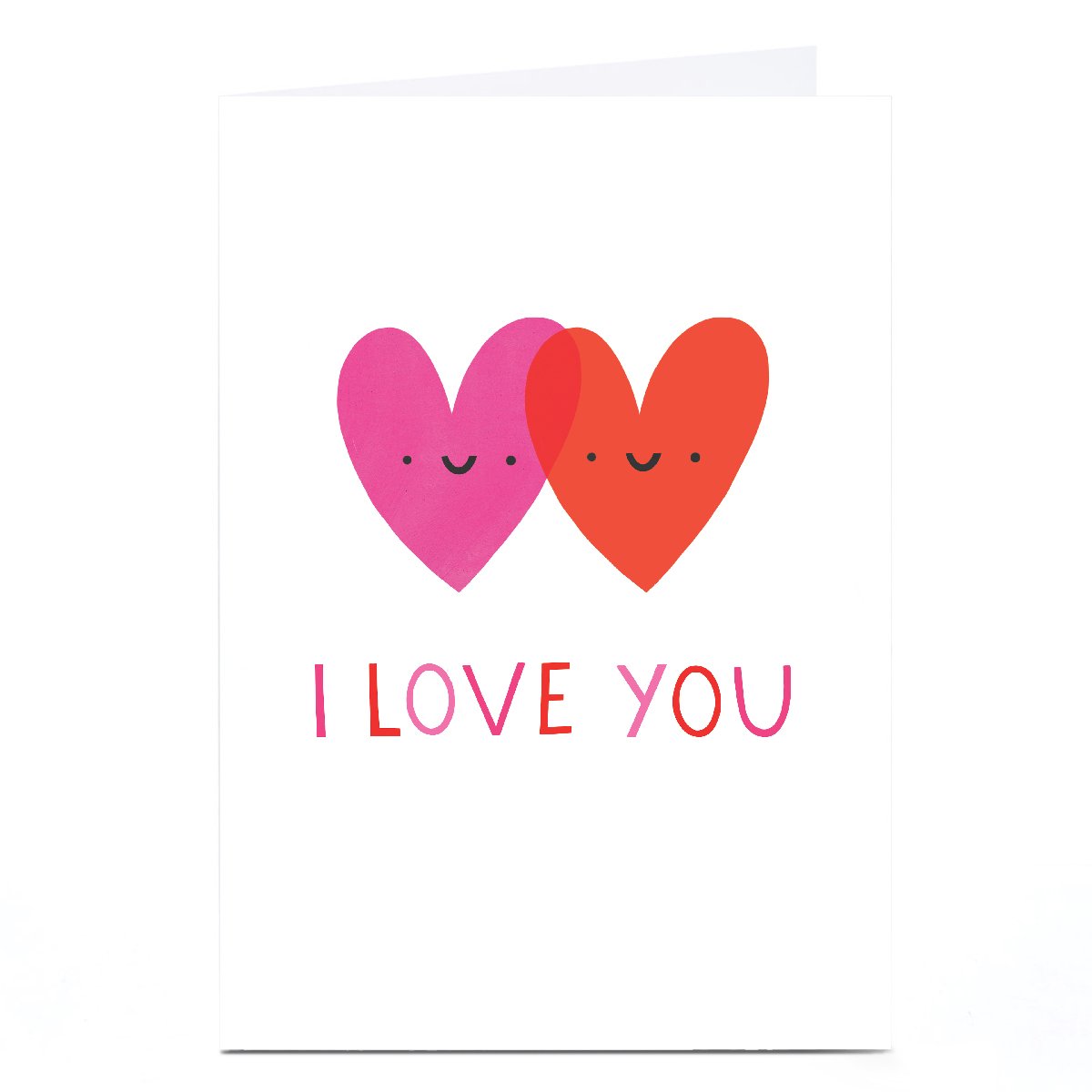 Personalised Lemon & Sugar Valentine's Day Card - I Love You Double Heart