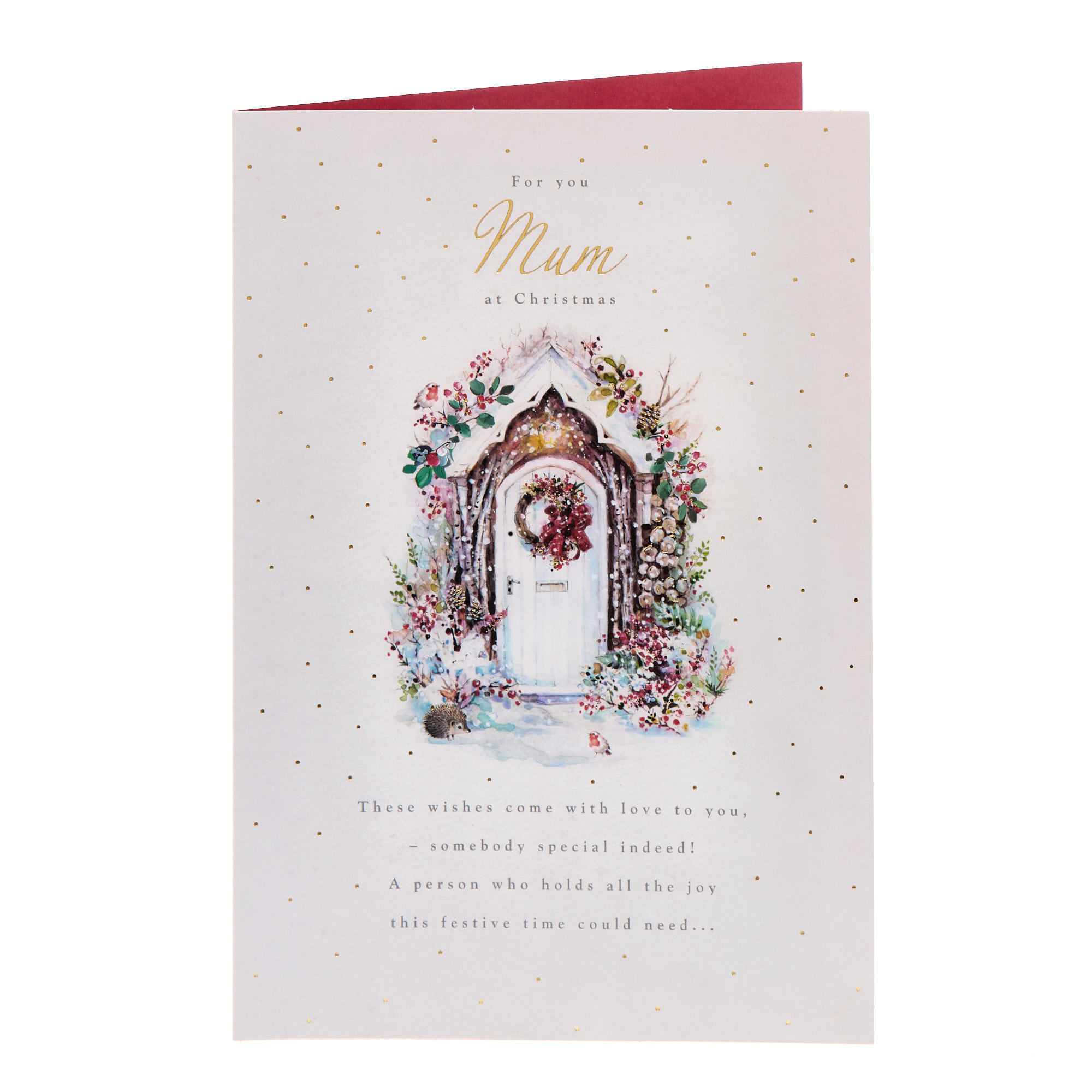 Mum Festive Front Door Christmas Card