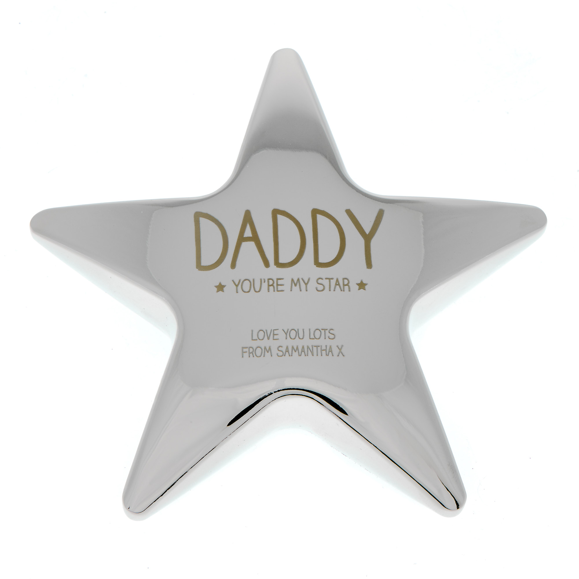 Personalised Daddy You're My Star Silver Star Paperweight 