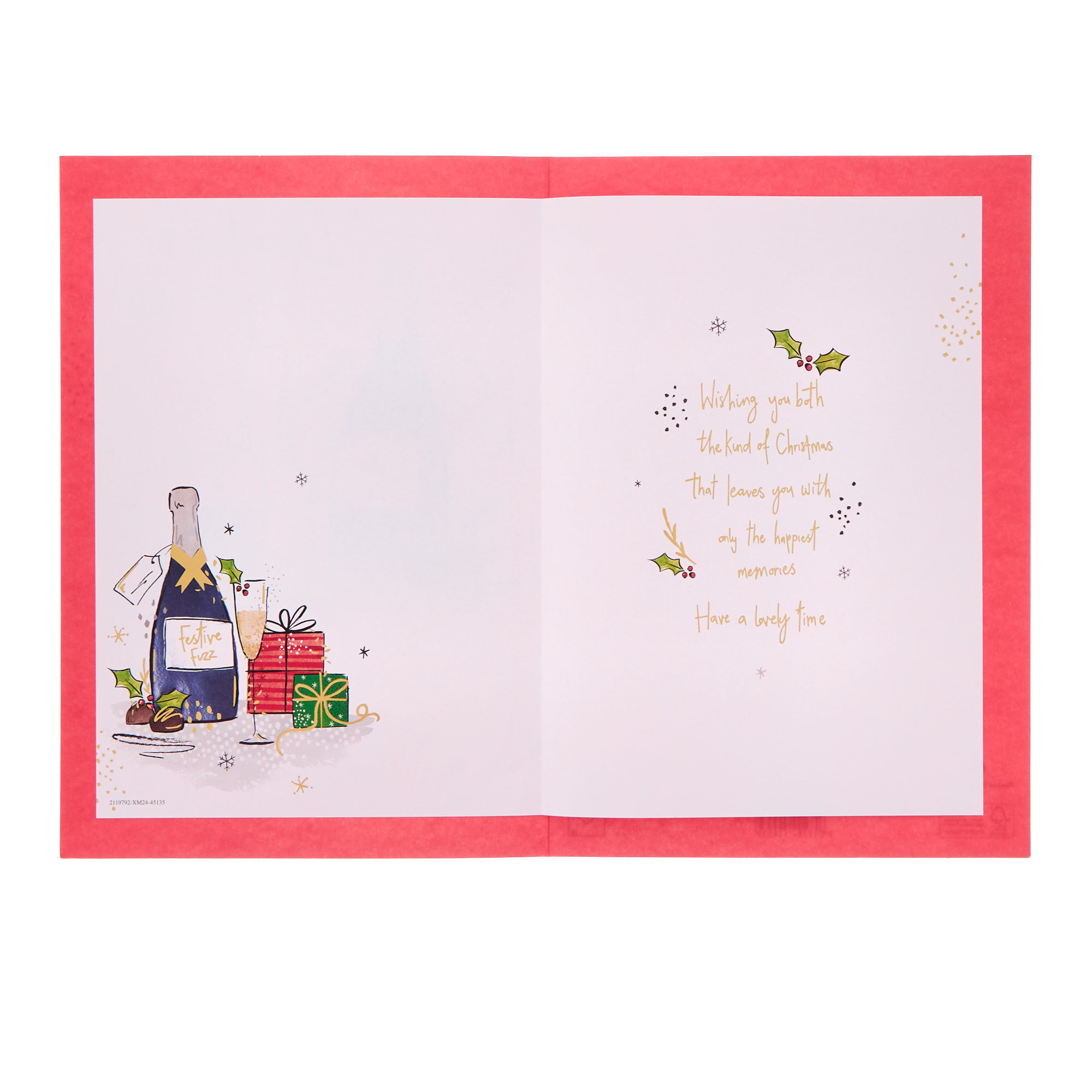 Grandson & Wife Festive Fizz Christmas Card