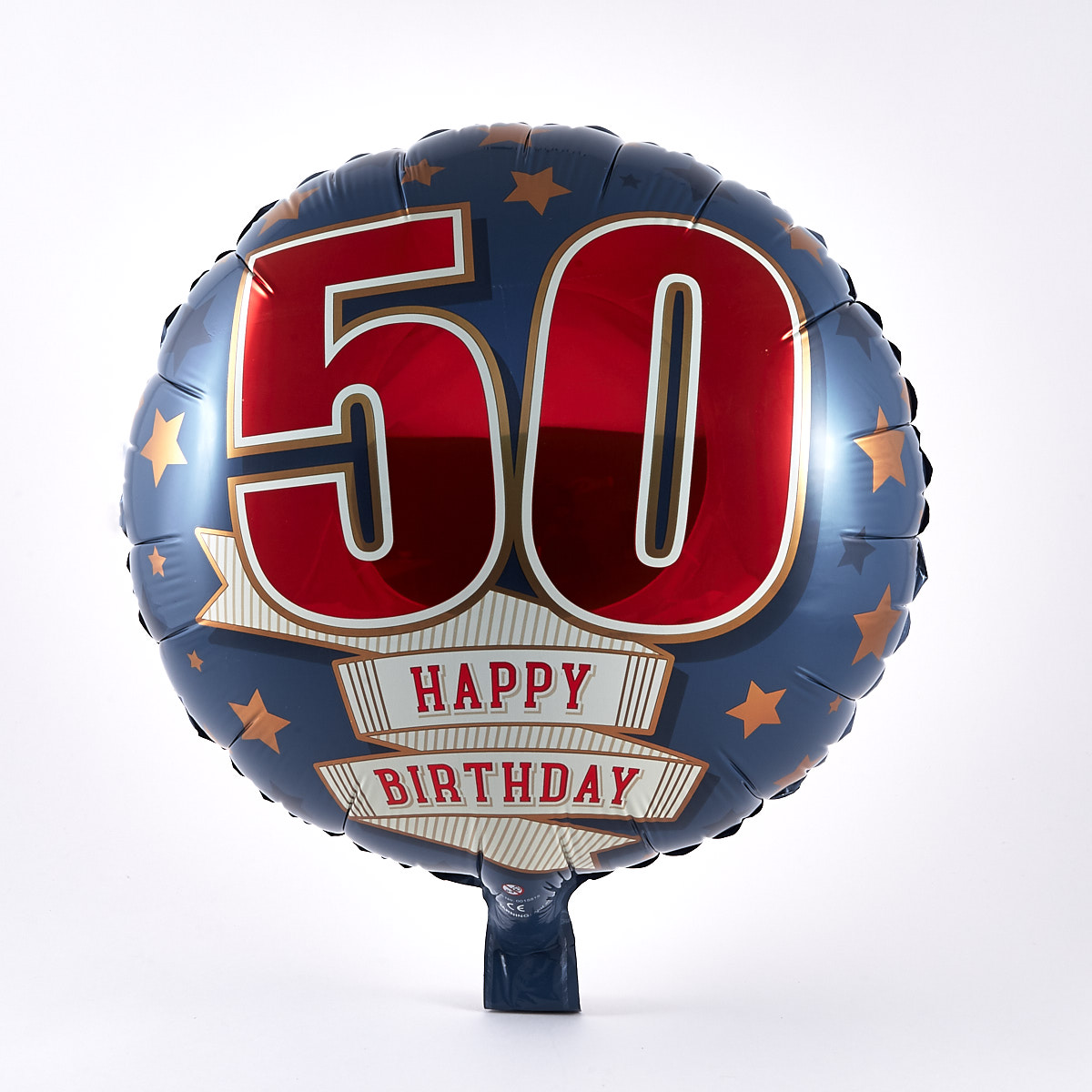 50th Birthday Red & Blue Foil Helium Balloon 