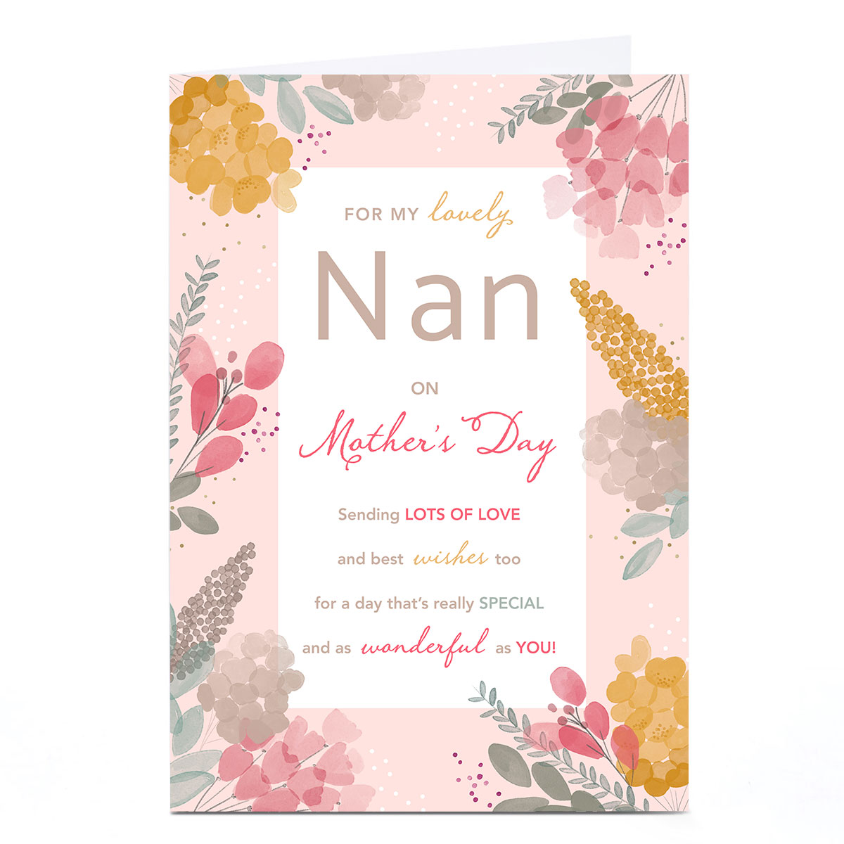 Personalised Mother's Day Card - A Day as Wonderful as You, Nan