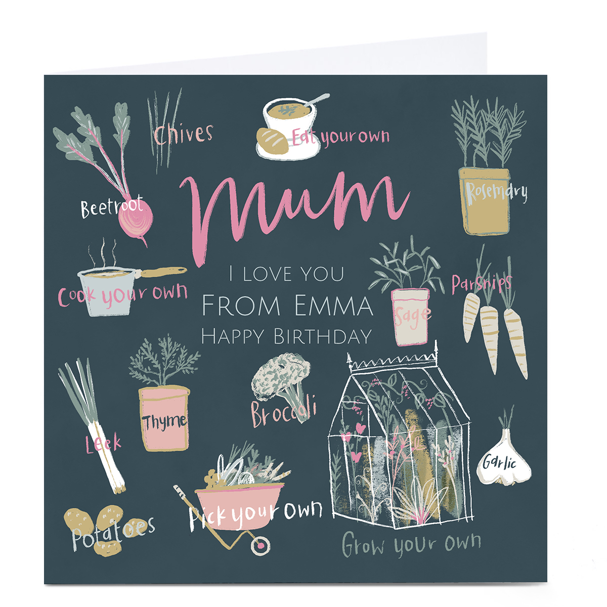 Personalised Emma Valenghi Birthday Card - Mum