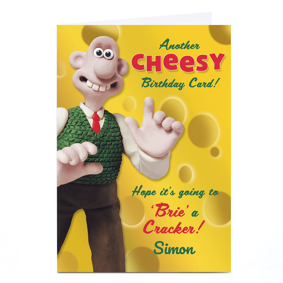 Personalised Wallace and Gromit Birthday Card - Cheesy Birthday