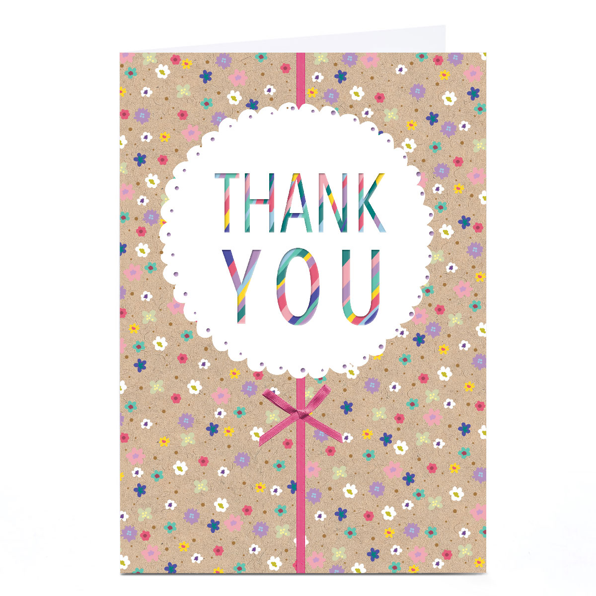 Personalised Thank You Card - Multicolour Flowers