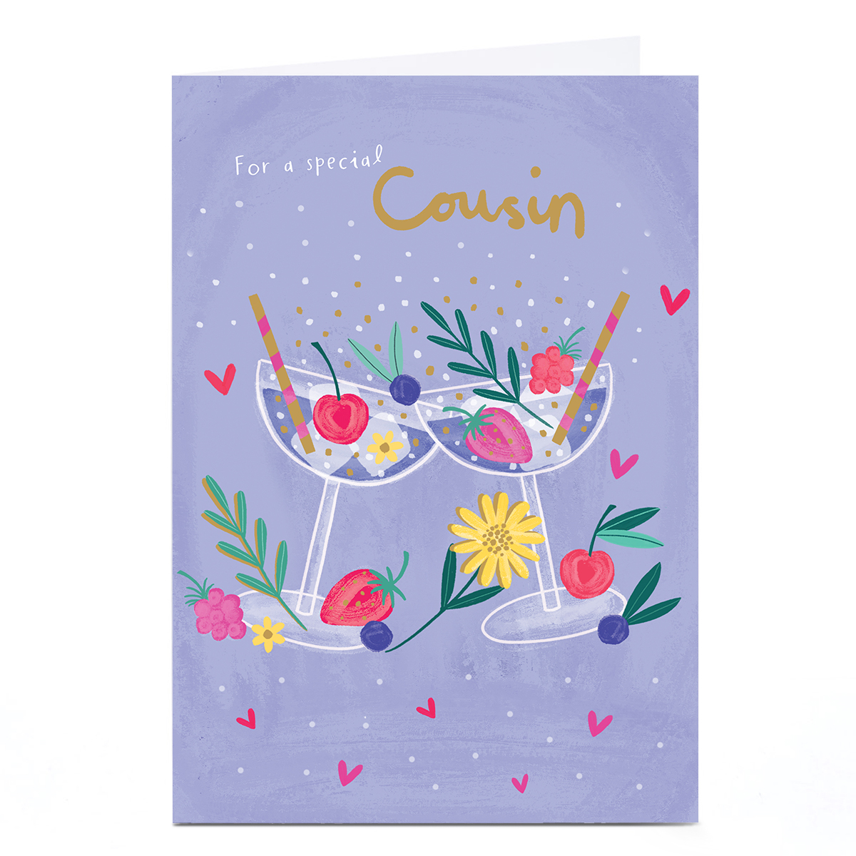 Personalised Birthday Card - Special Purple Cocktails, Cousin