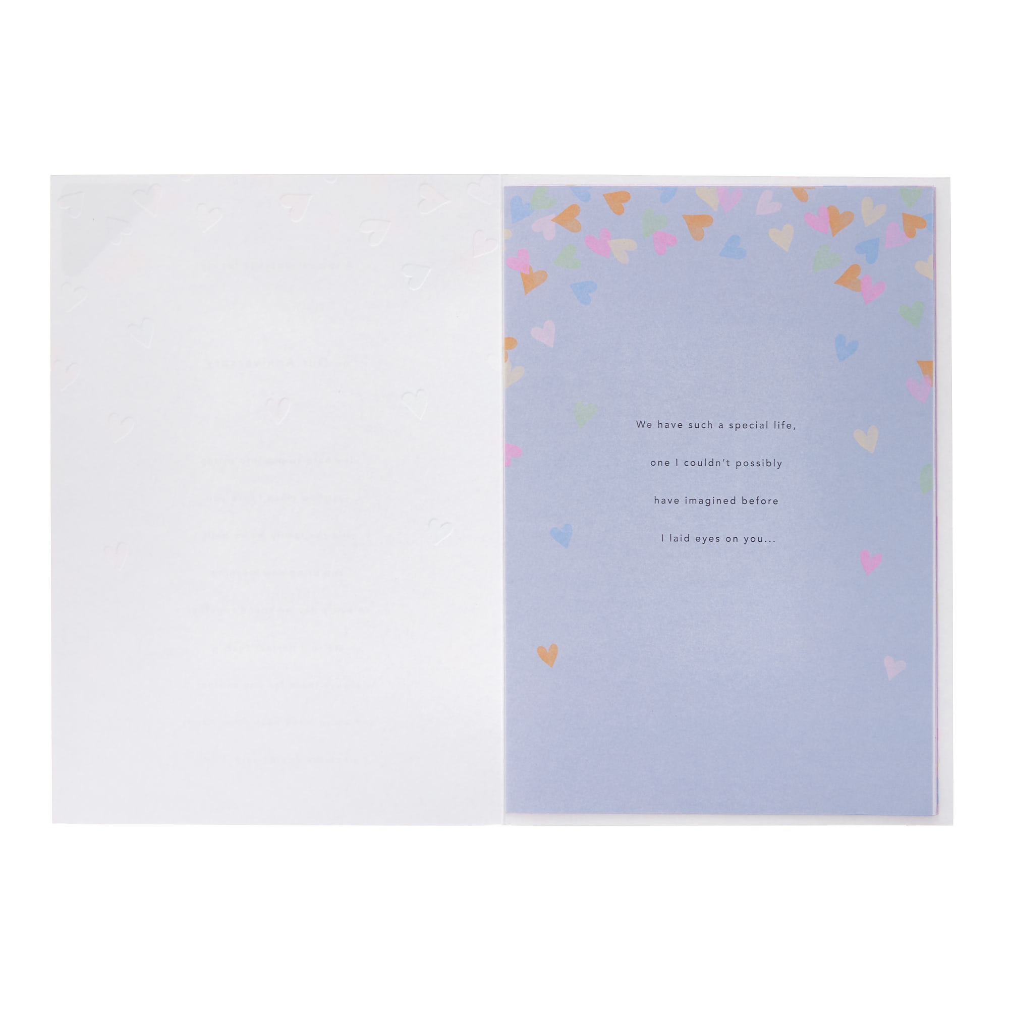 Pastel Hearts & Special Message Wife Anniversary Card