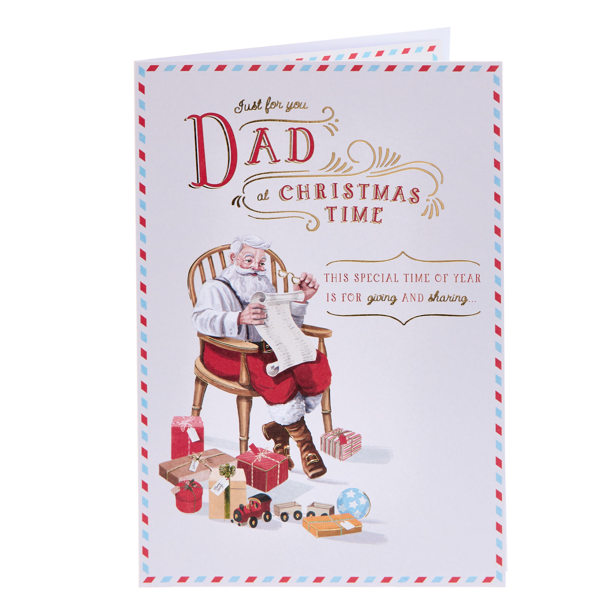 Dad Retro Santa Christmas Card