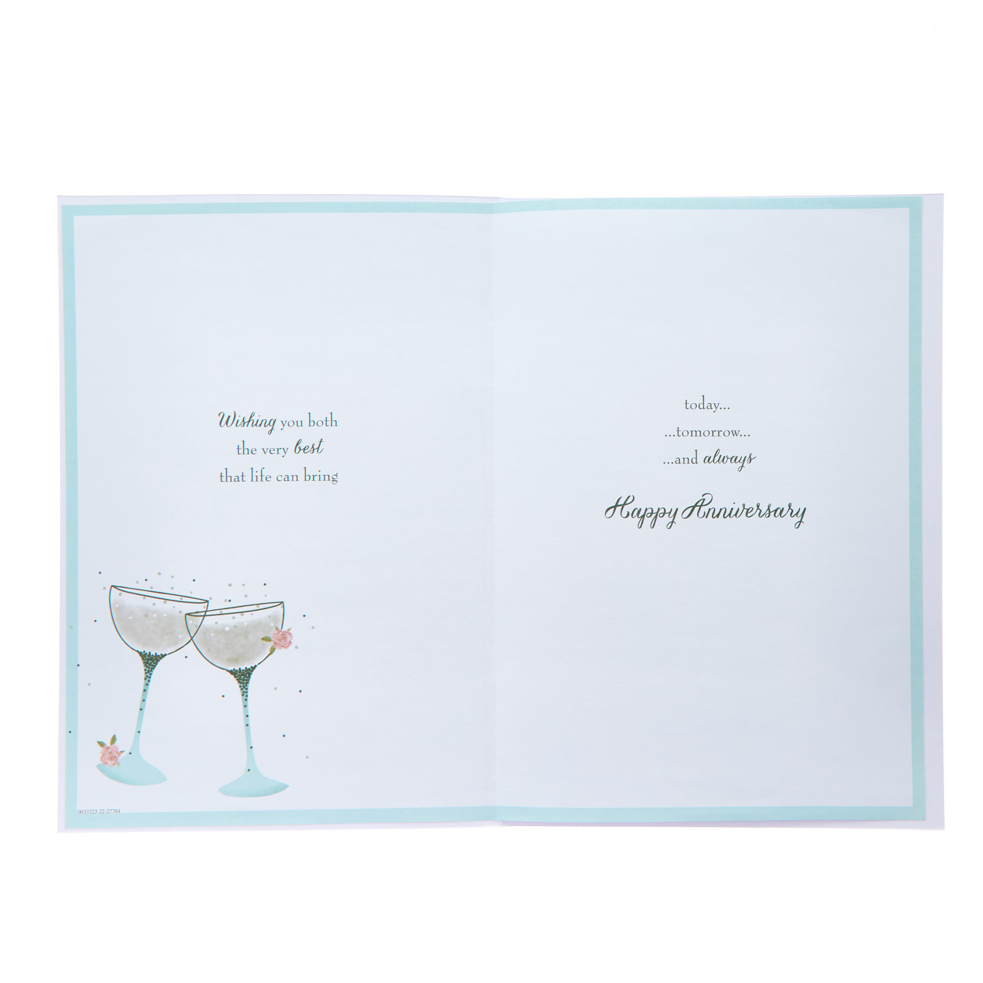 For You Two Gold Glasses Wedding Anniversary Card