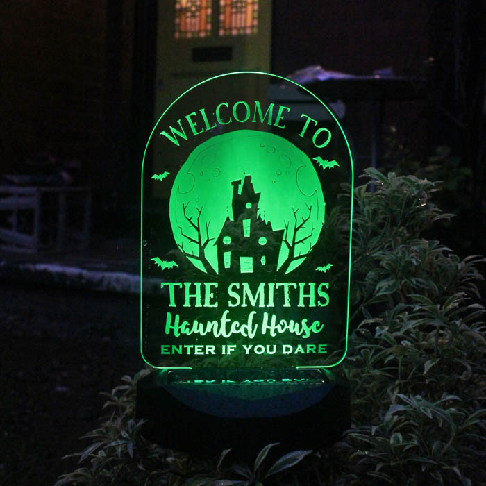 Personalised Haunted House Halloween Solar Light