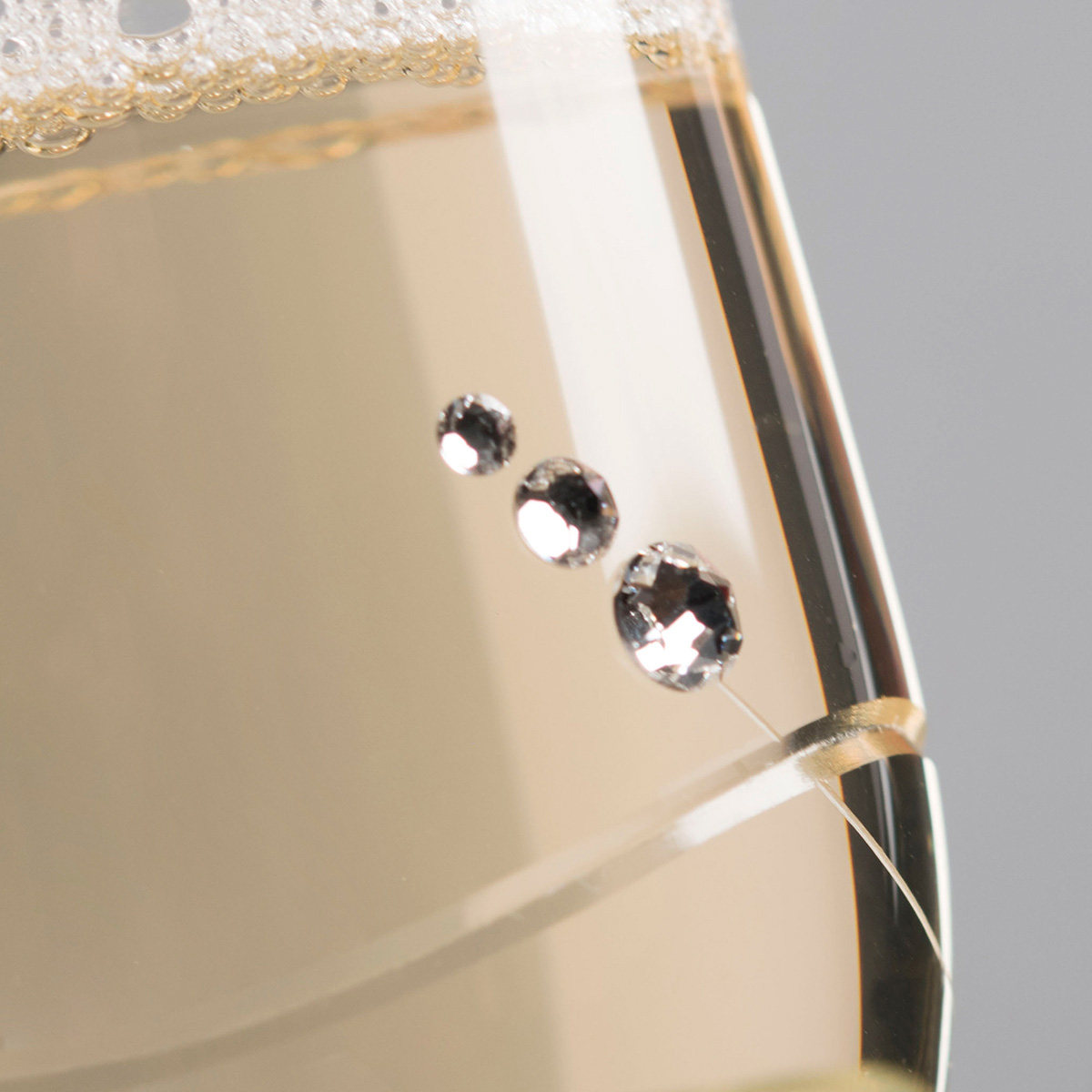 Engraved Set Of Two Champagne Flutes embellished with Crystals - includes Laurent Perrier Champagne - Swirls