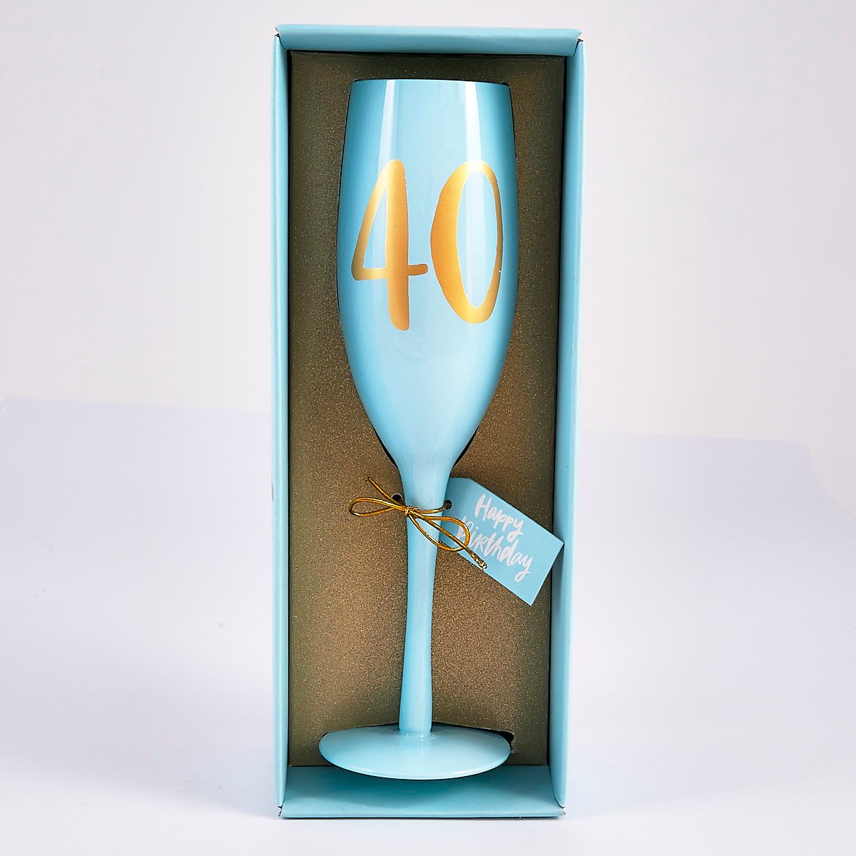 40th Birthday Large Blue Champagne Flute