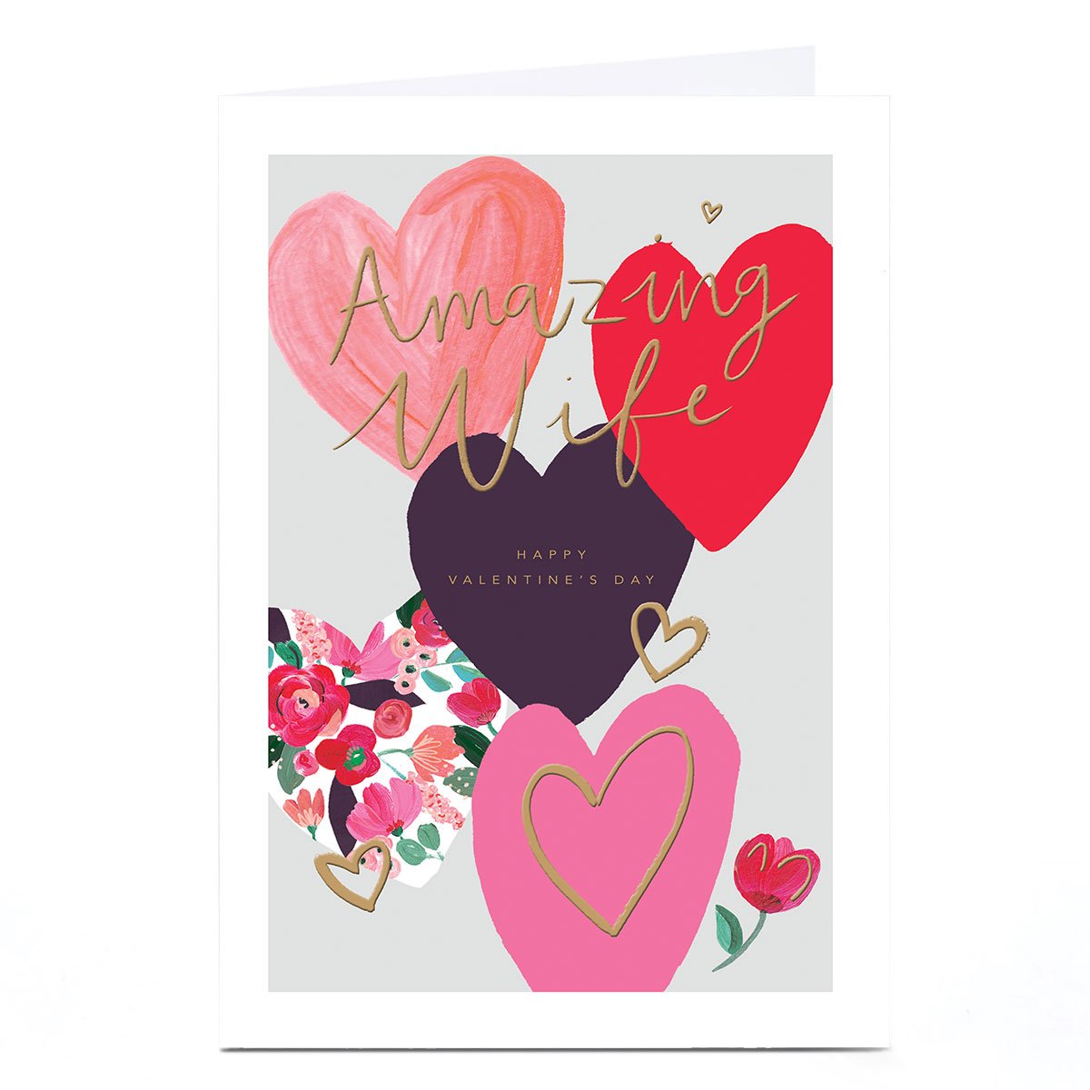 Personalised Valentine's Day Card - Hearts on Hearts, Amazing Wife