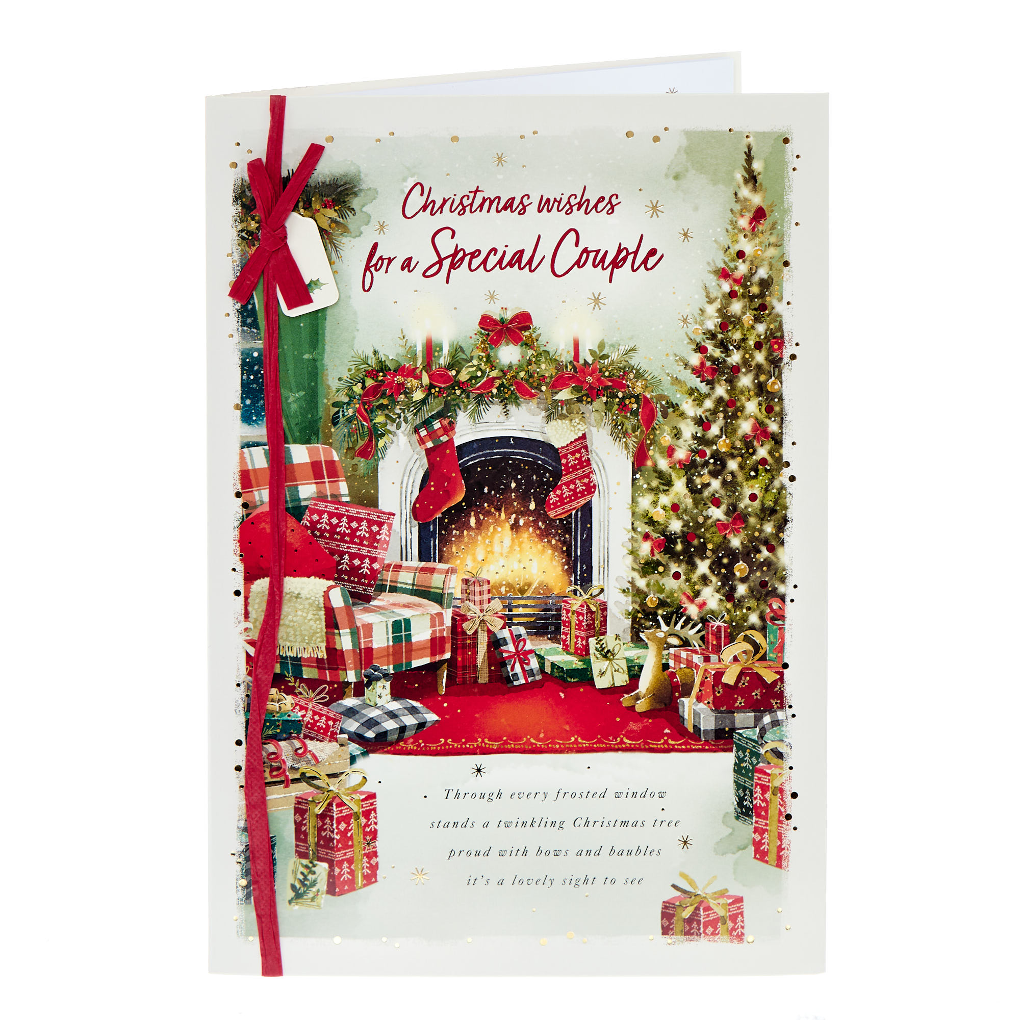 Special Couple Festive Fireplace Christmas Card