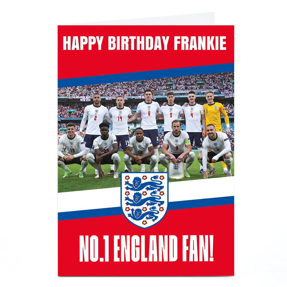 Personalised England Birthday Card - No.1 Fan