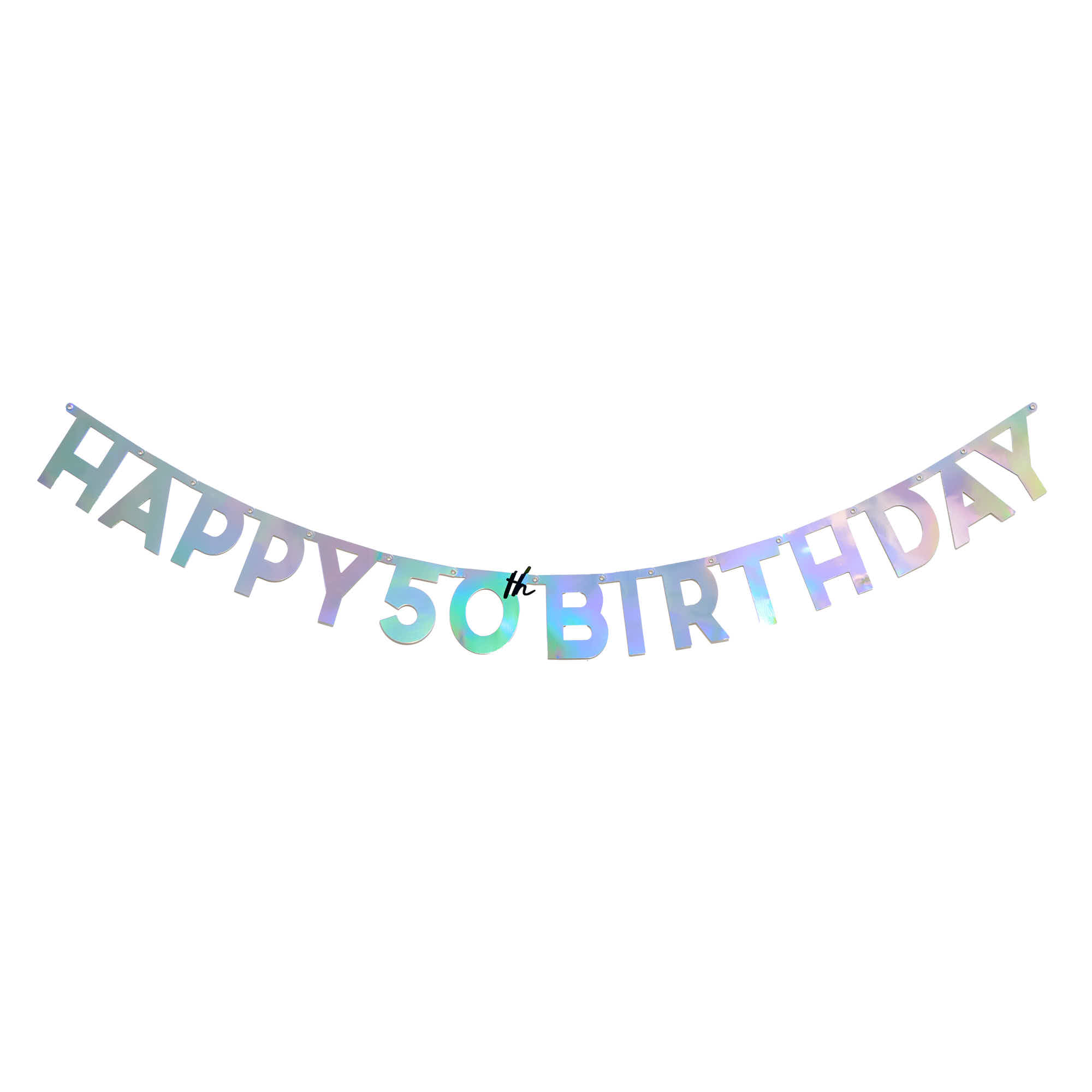 Silver Happy 50th Birthday Letter Banner