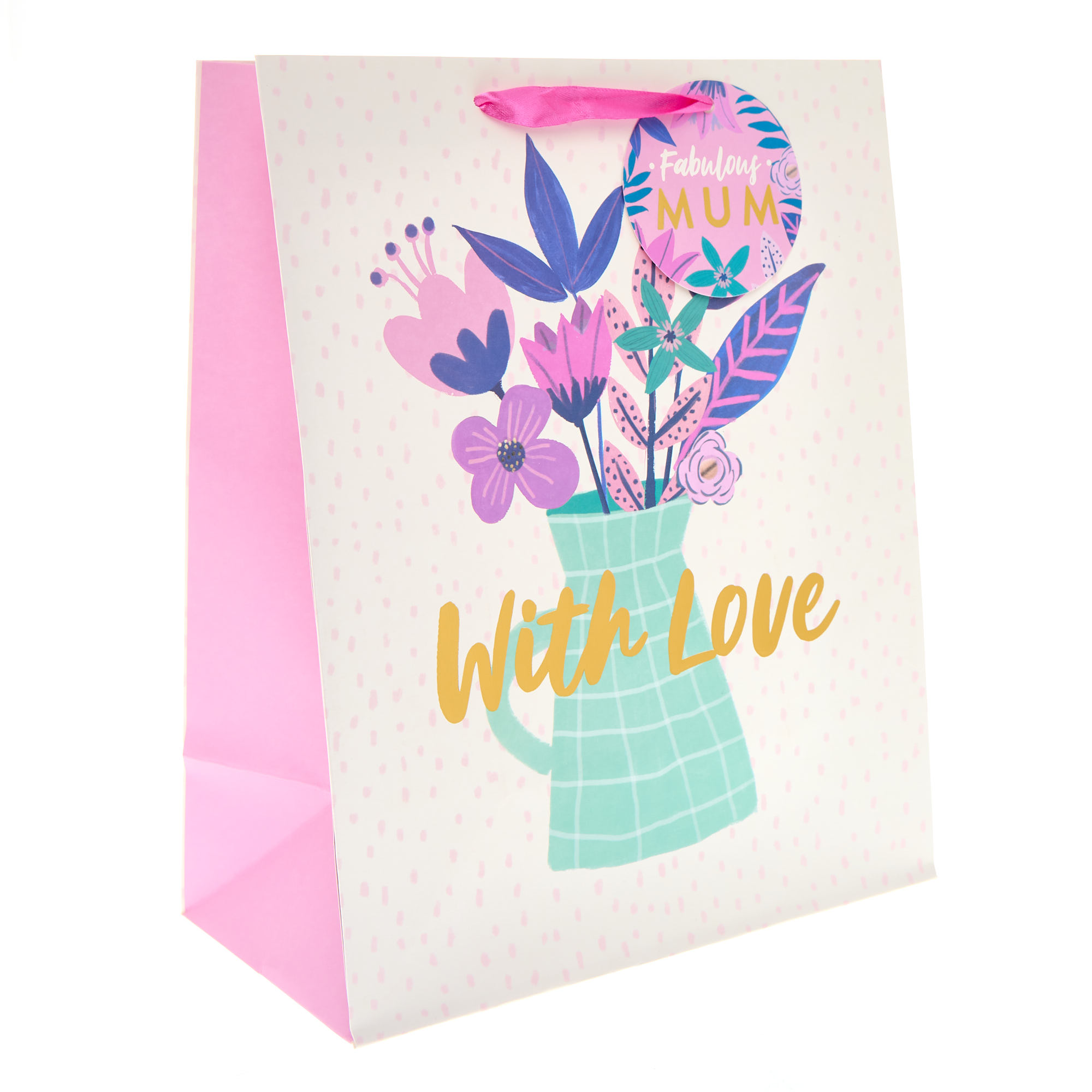 Fabulous Mum Floral Vase Large Portrait Gift Bag