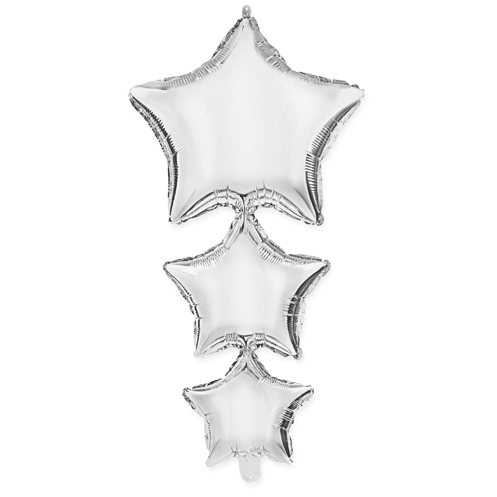 Linked Silver Stars Foil Balloon (94cm) 