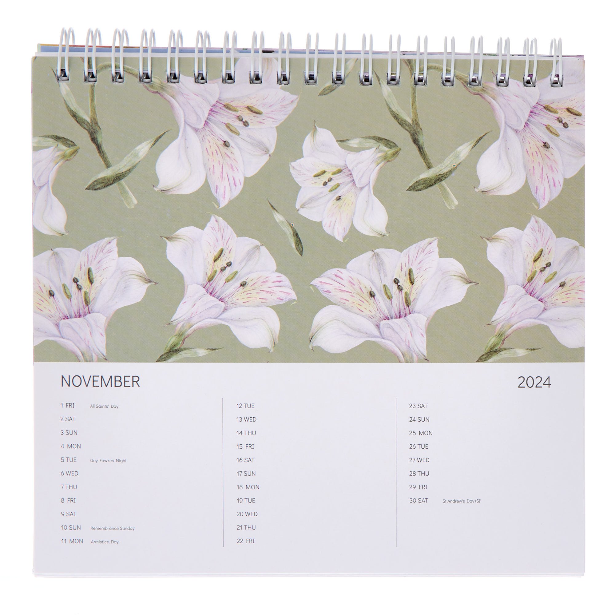 Floral Academic Desk Calendar 2024/25