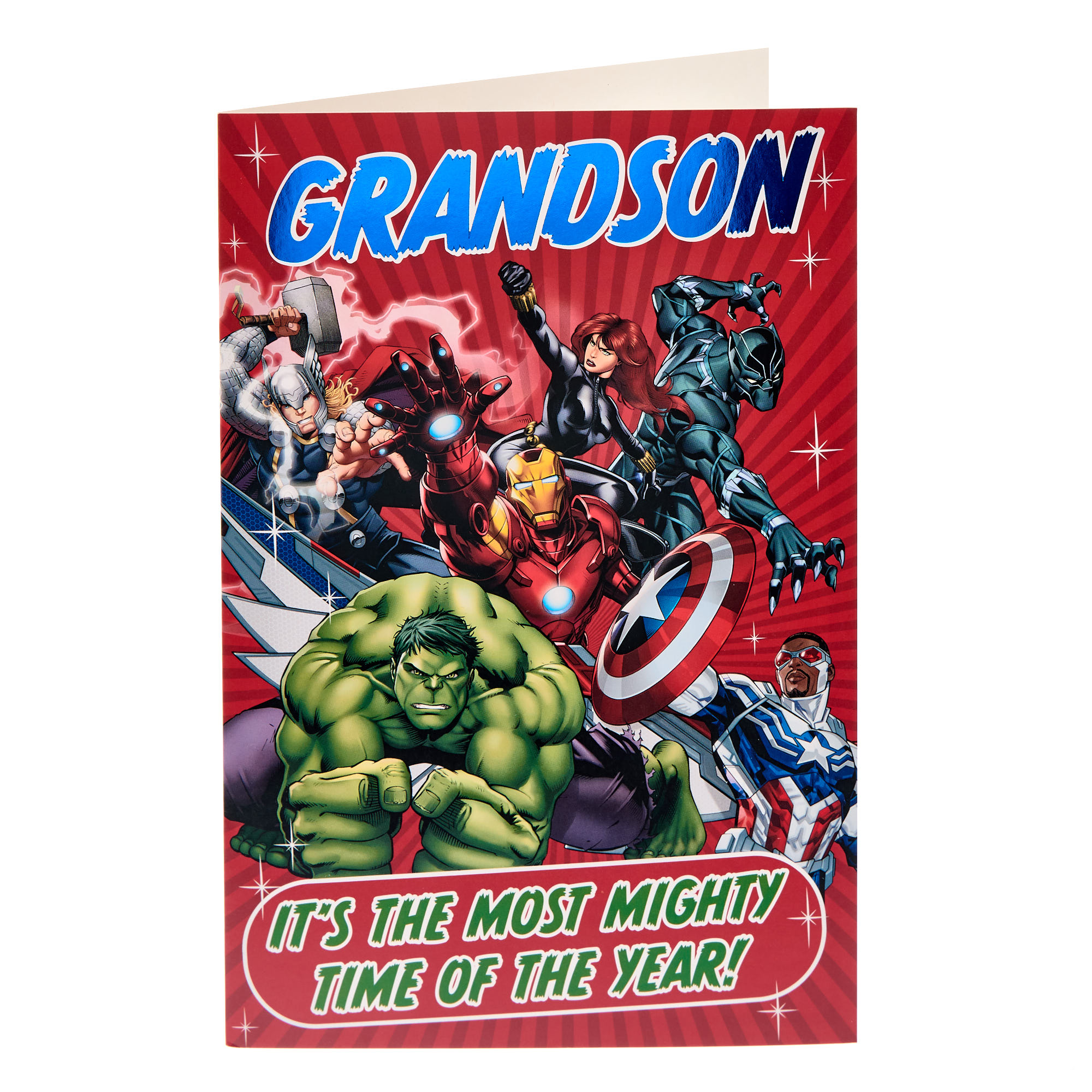 Marvel Avengers Grandson Mighty Time Christmas Card