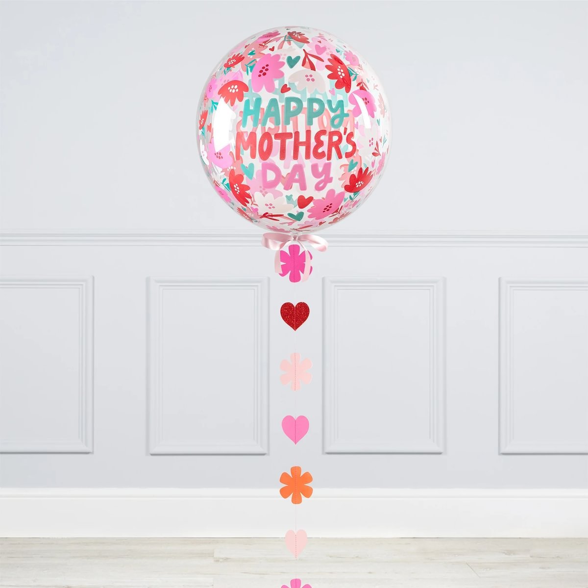 Happy Mothers Day Floral Inflated Bubble Balloon