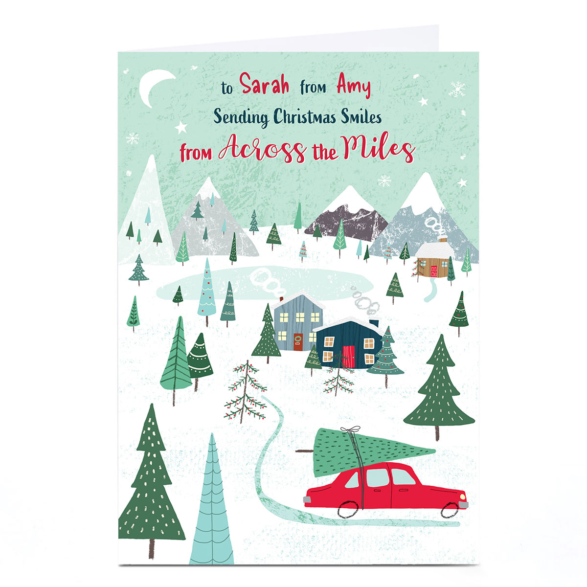 Personalised Cory Reid Christmas Card - Christmas Smiles Across The Miles