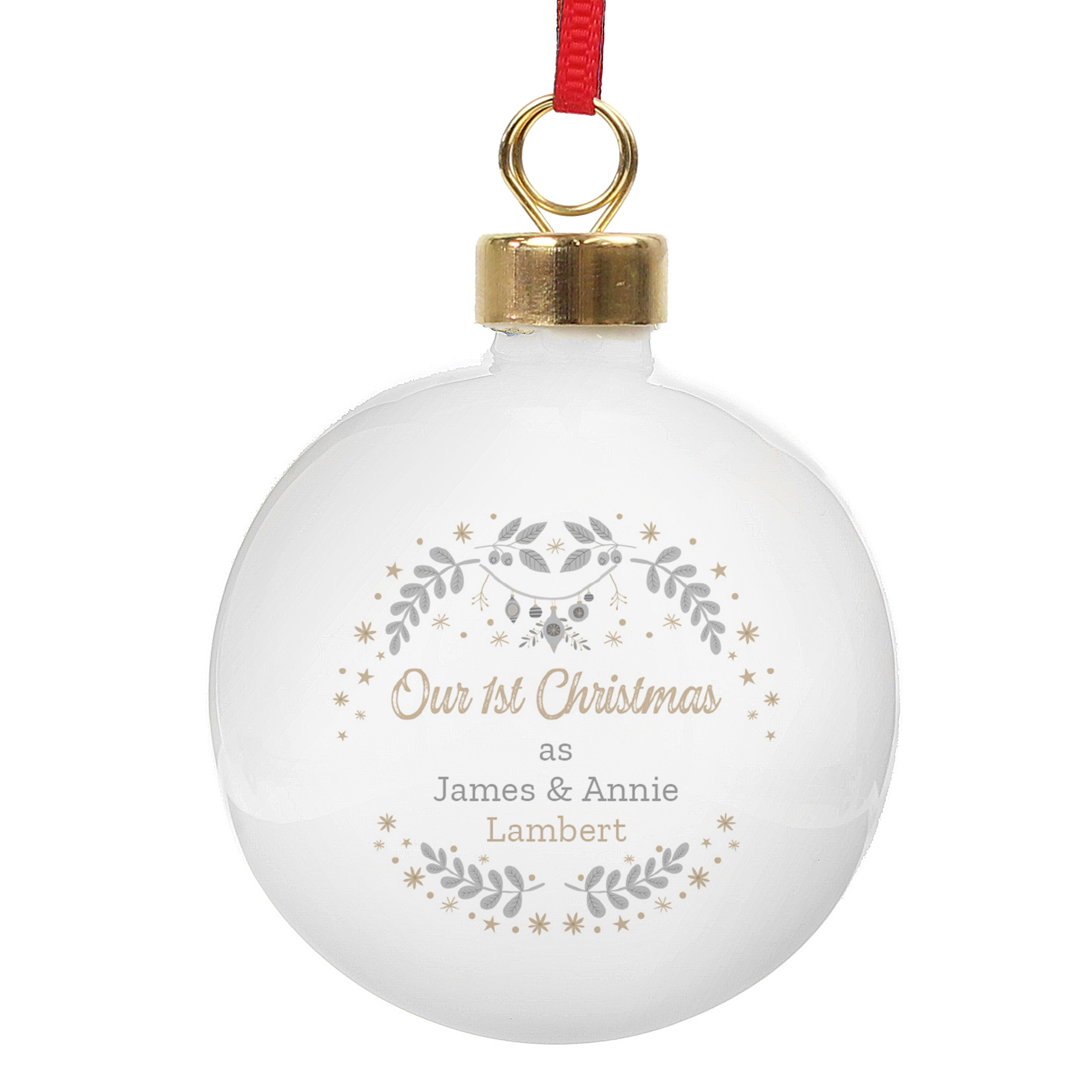 Personalised Our 1st Christmas Ceramic Bauble