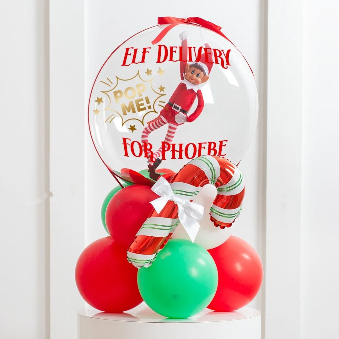 Personalised Elf on the Shelf Pop Me Bubble Stack - DELIVERED INFLATED!