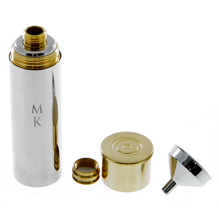 Personalised Engraved Stainless Steel Gun Cartridge Hip Flask - Initials