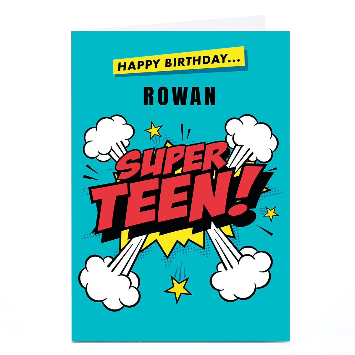 Personalised Hello Munki Birthday Card - Blue Super Teen