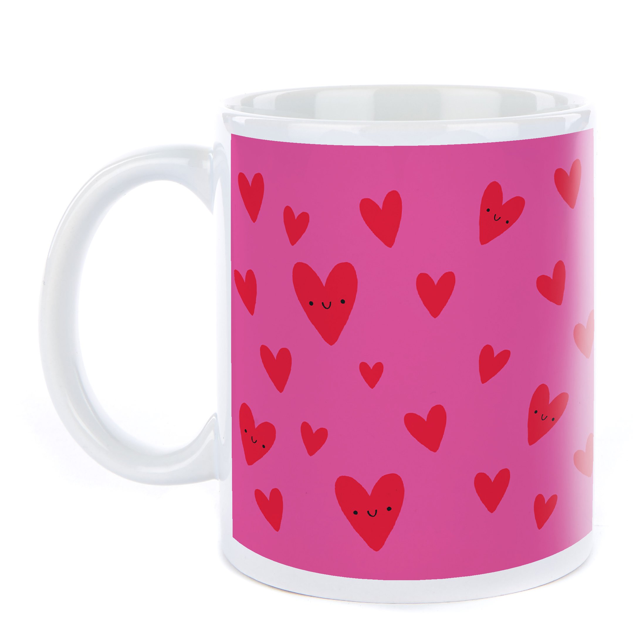 Personalised Mug - Pink Love You Hearts