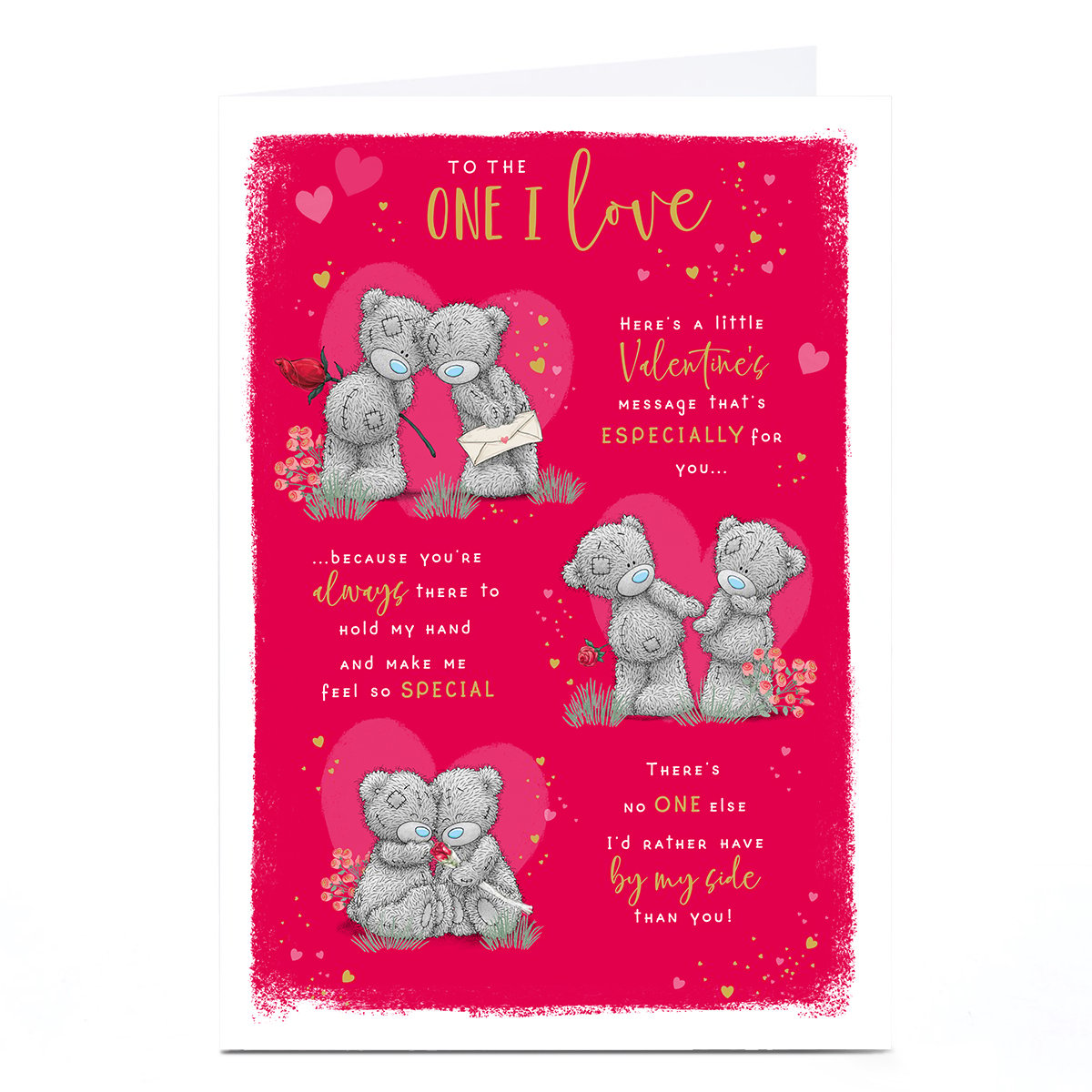 Personalised Tatty Teddy Valentine's Day Card - A Little Message, The One I Love