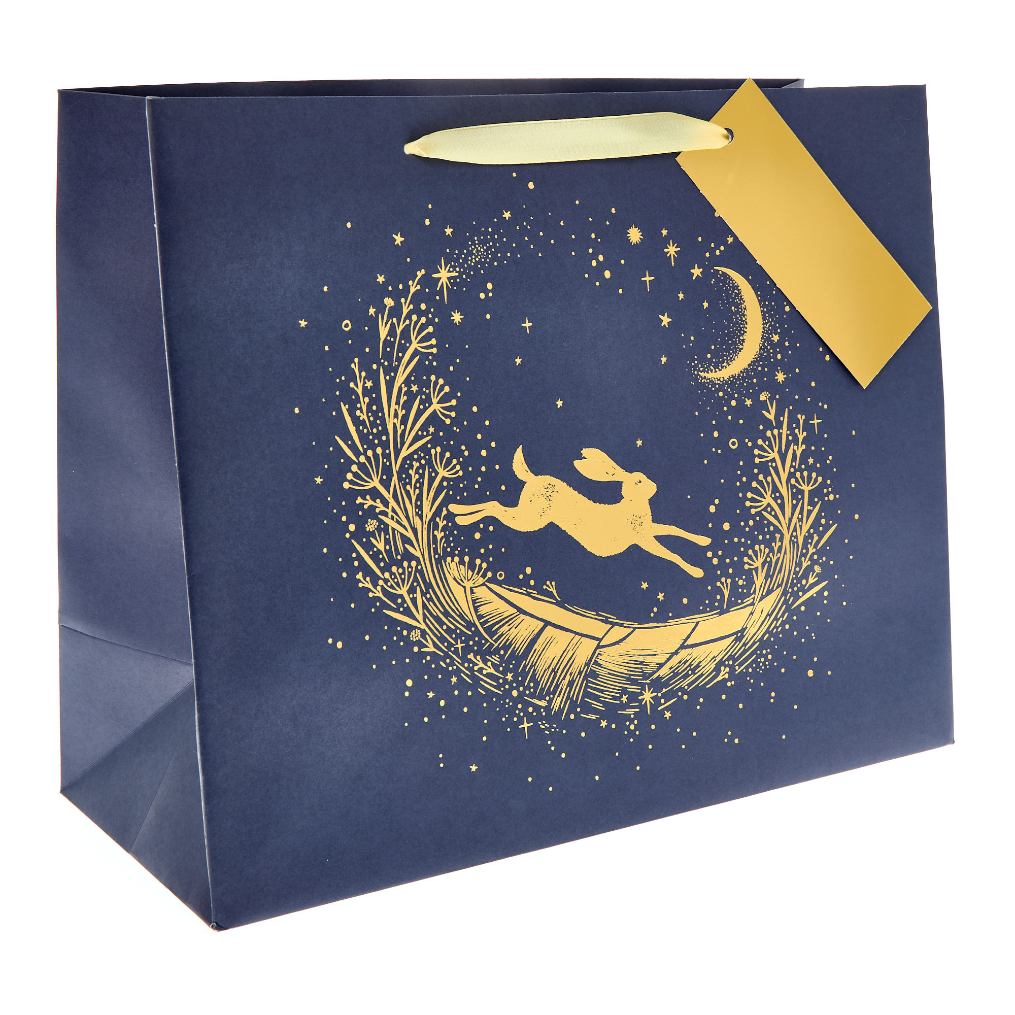 Gold Hare Large Landscape Christmas Gift Bag